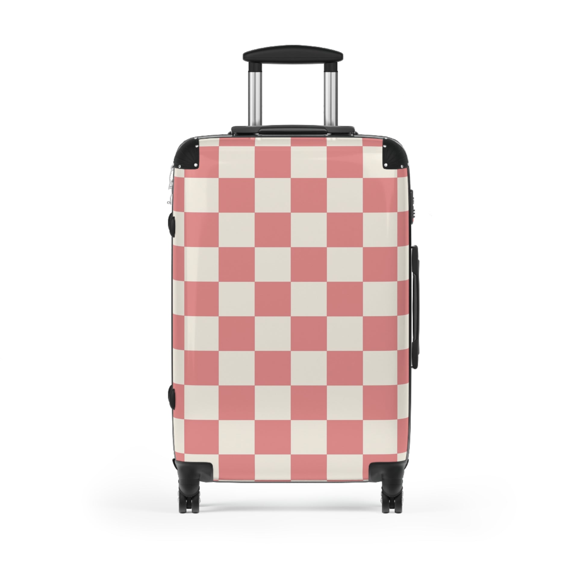 Retro Checkered Grassland Sprites Suitcase, Artsulli - Art is Long, Life is Short, Bags, Size, Medium, Color, Black, , , 28313607703448014406