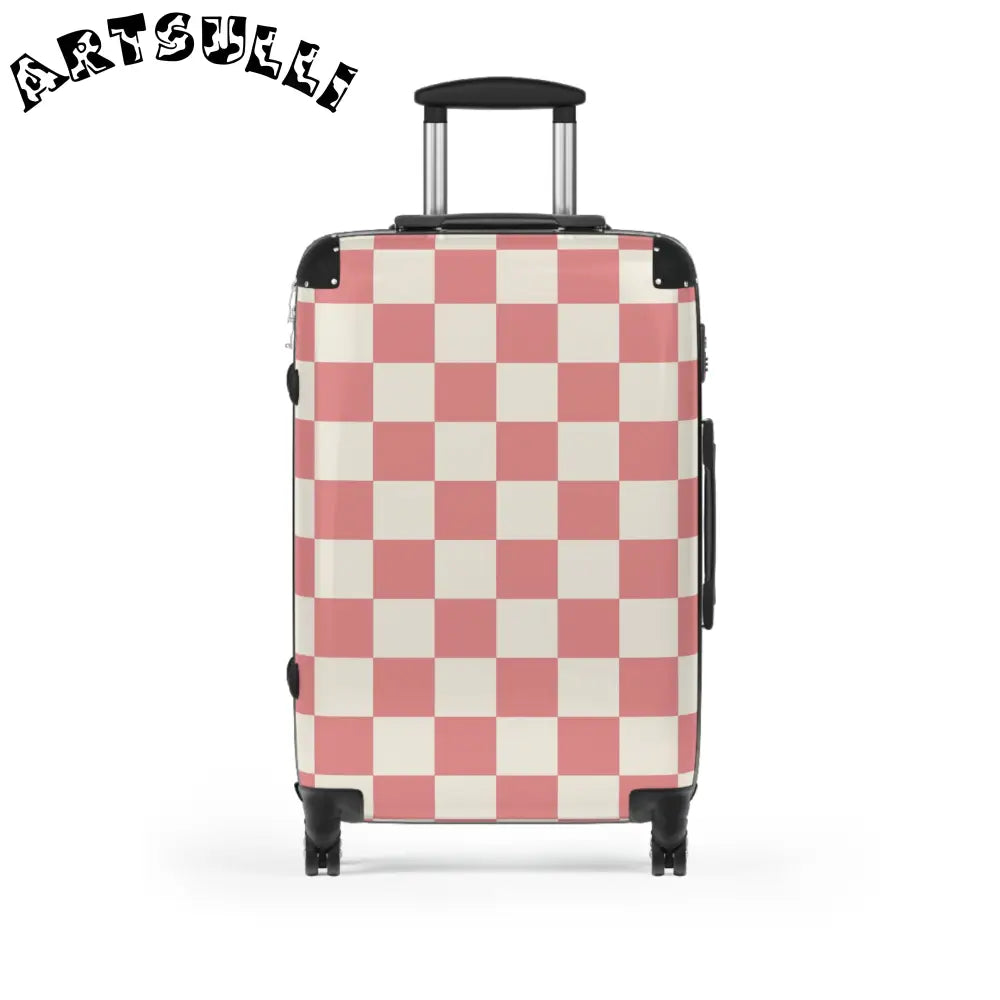 JAKKOUTTHEBXX Retro Checkered Grassland Sprites Suitcase