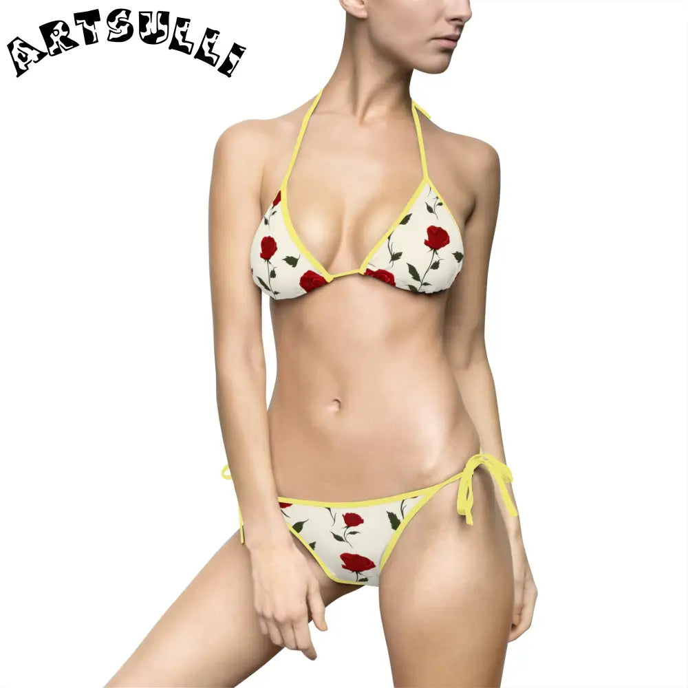 JAKKOUTTHEBXX Red Roses Women’s Bikini Swimsuit (AOP) JAKKOUTTHEBXX