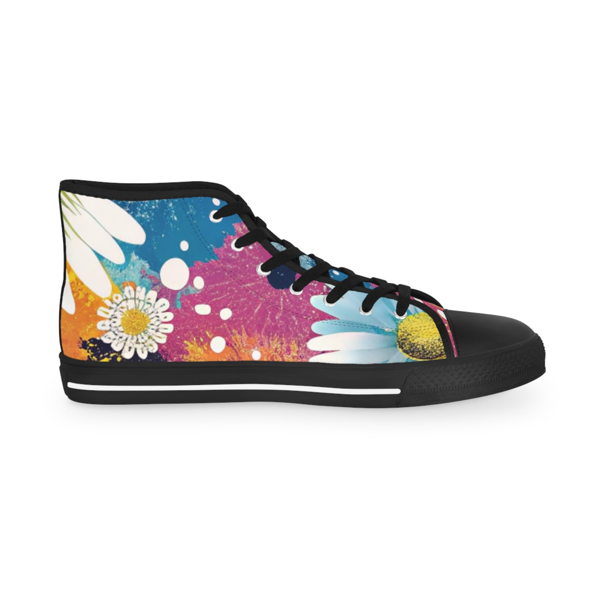Magical Flower Explosion IV Multi-Color Men's High Top Sneakers, Artsulli - Art is Long, Life is Short, Shoes, , , , , , , 
