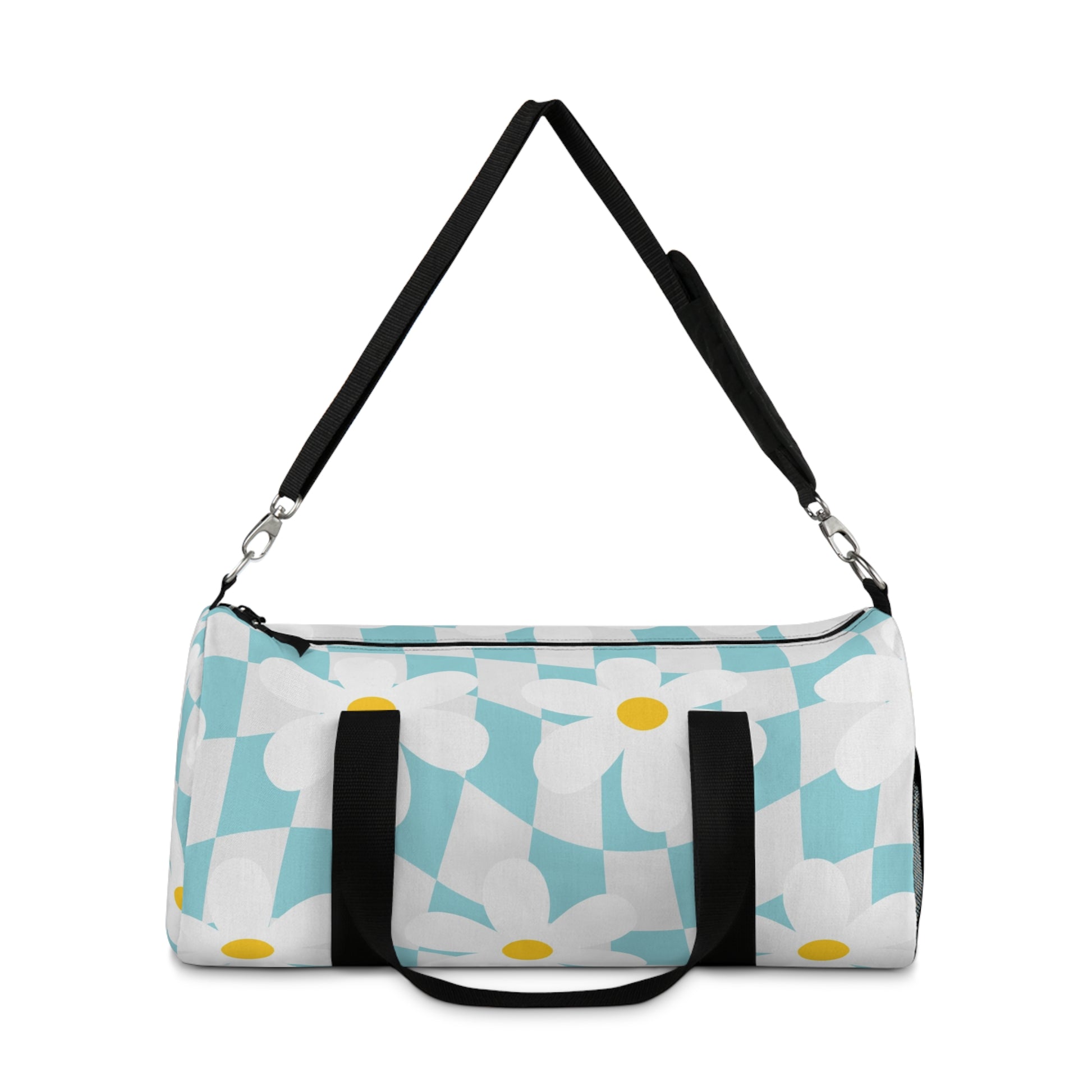 Trippy Check Garden II Duffel Bag, Artsulli - Art is Long, Life is Short, Bags, , , , , , , 