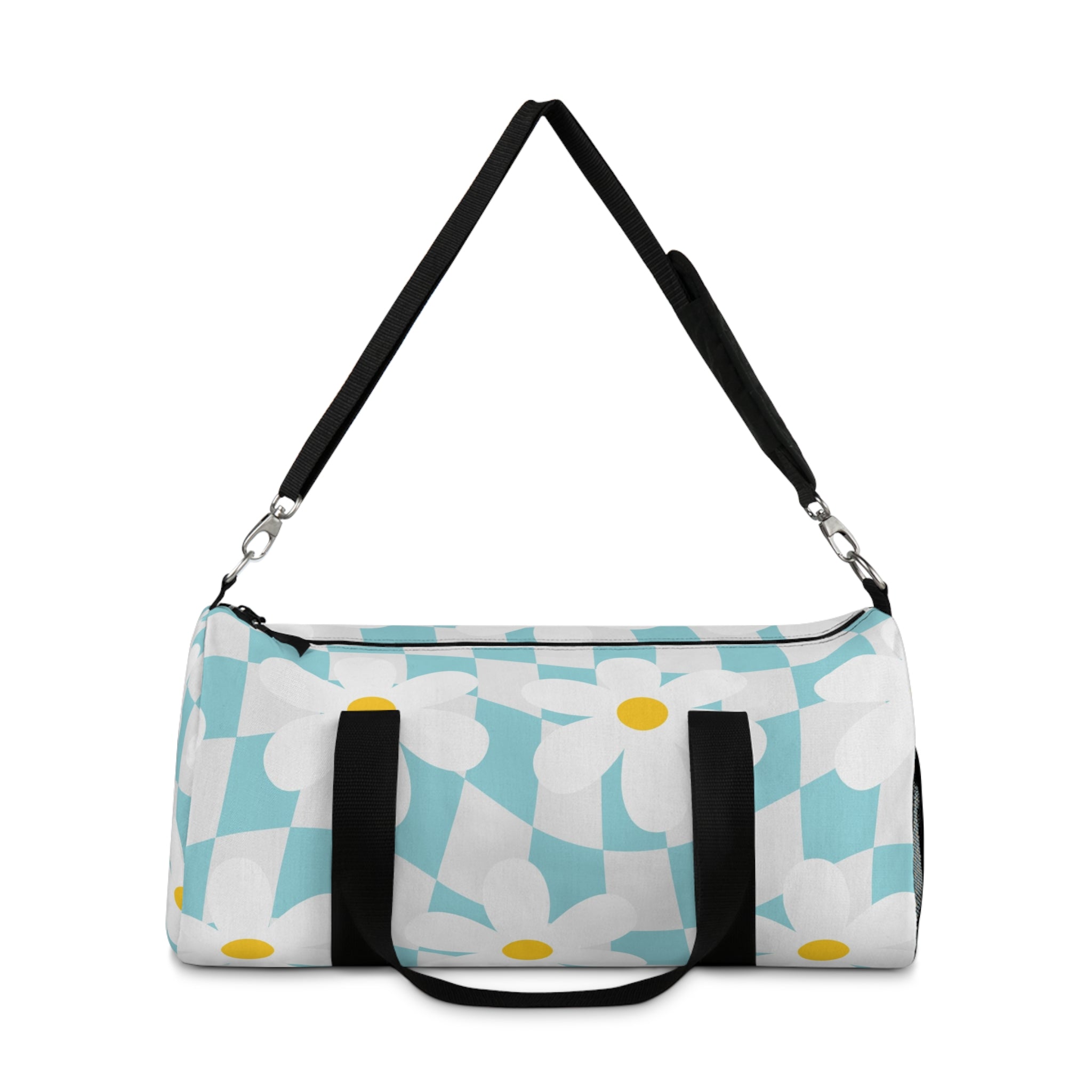 Trippy Check Garden II Duffel Bag, Artsulli - Art is Long, Life is Short, Bags, , , , , , , 