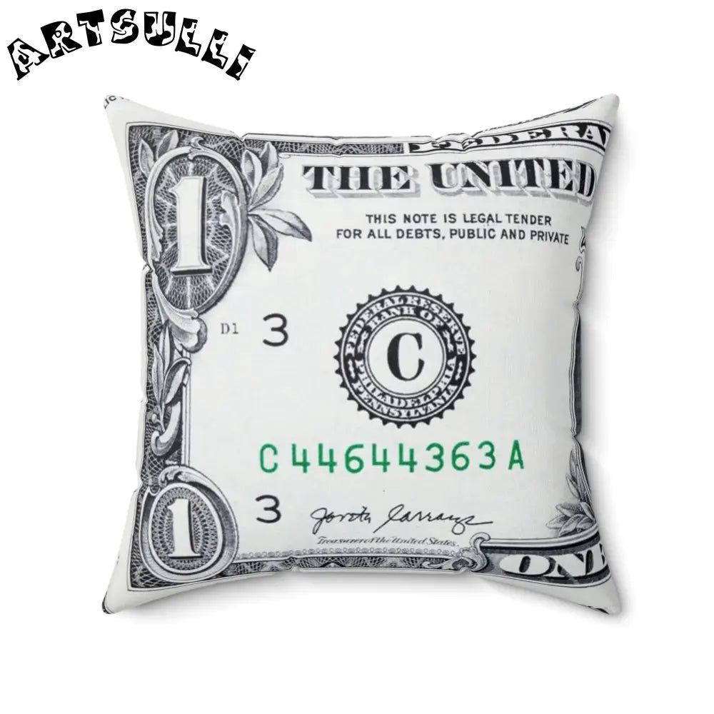 JAKKOUTTHEBXX Dollar Bill Statement Indoor Pillow 2025