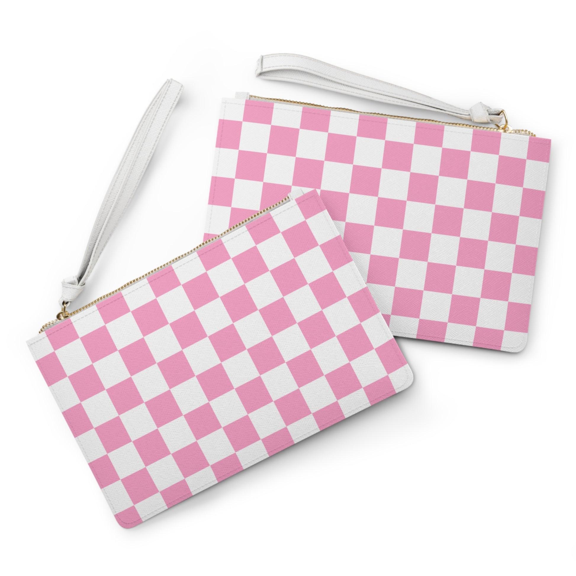 Checkerboard Hot Pink and White Clutch Bag, Artsulli - Art is Long, Life is Short, Bags, , , , , , , 