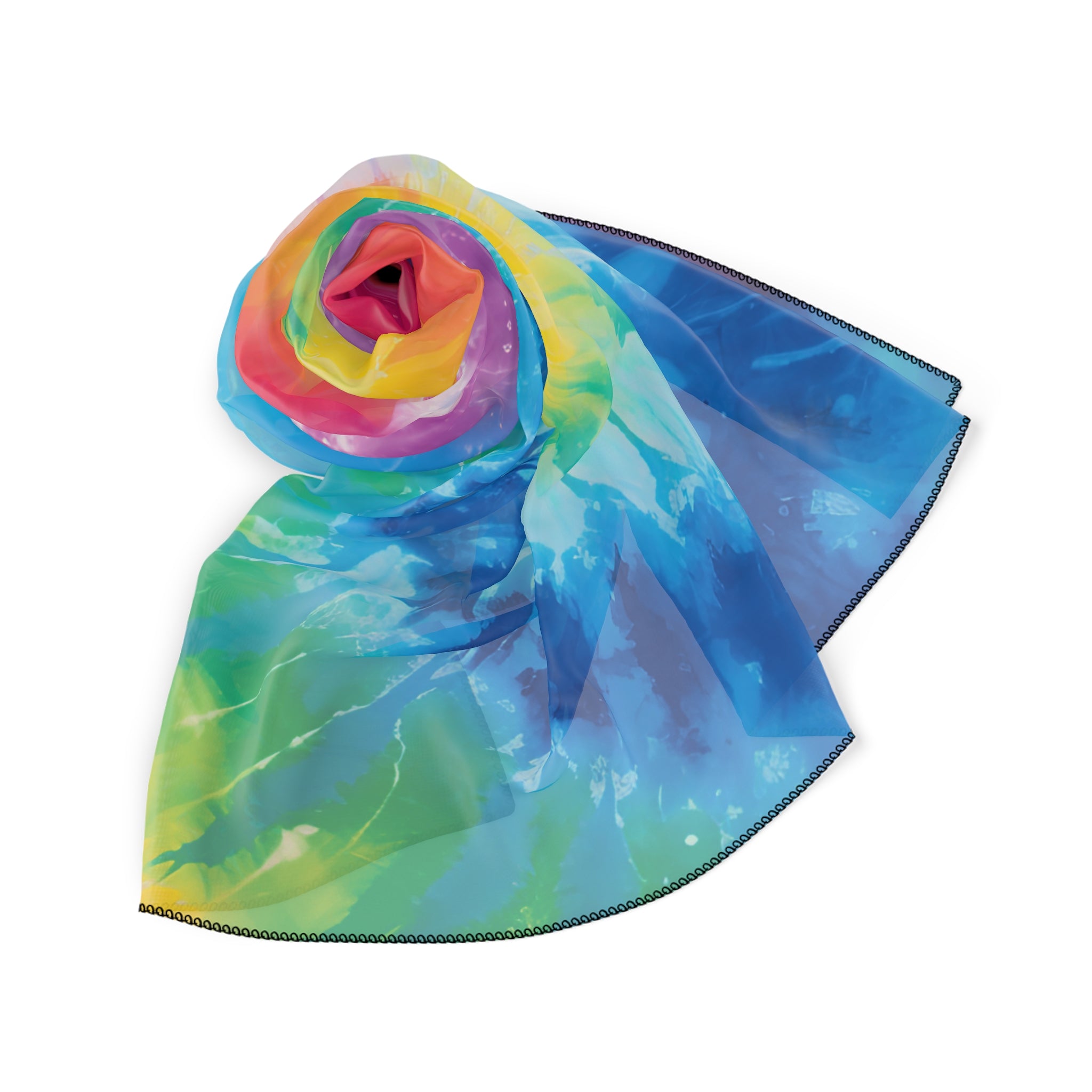 Tie Dye Poly Scarf, Artsulli - Art is Long, Life is Short, Accessories, , , , , , , 