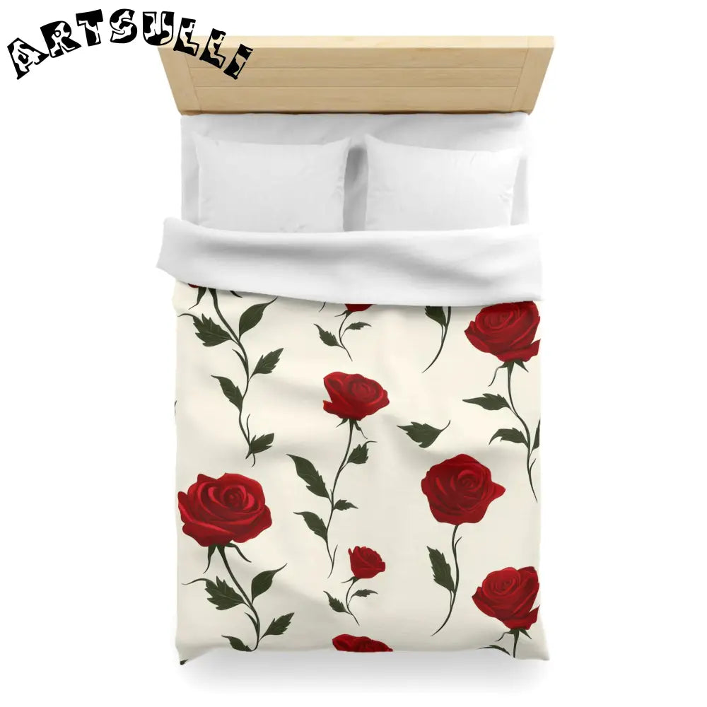 JAKKOUTTHEBXX Red Roses Microfiber Duvet Cover JAKKOUTTHEBXX