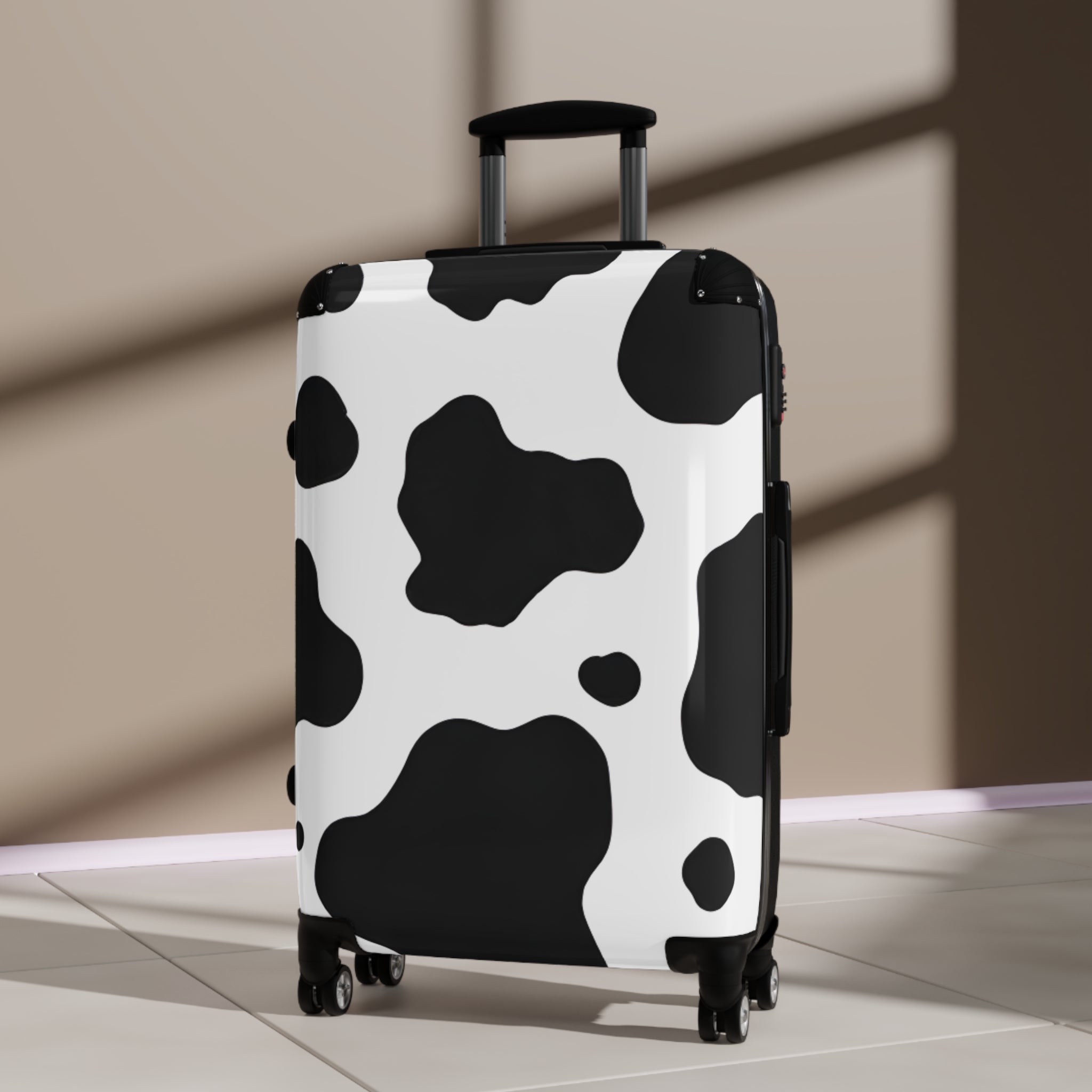 Cow Print Focus Suitcase, Artsulli - Art is Long, Life is Short, Bags, , , , , , , 