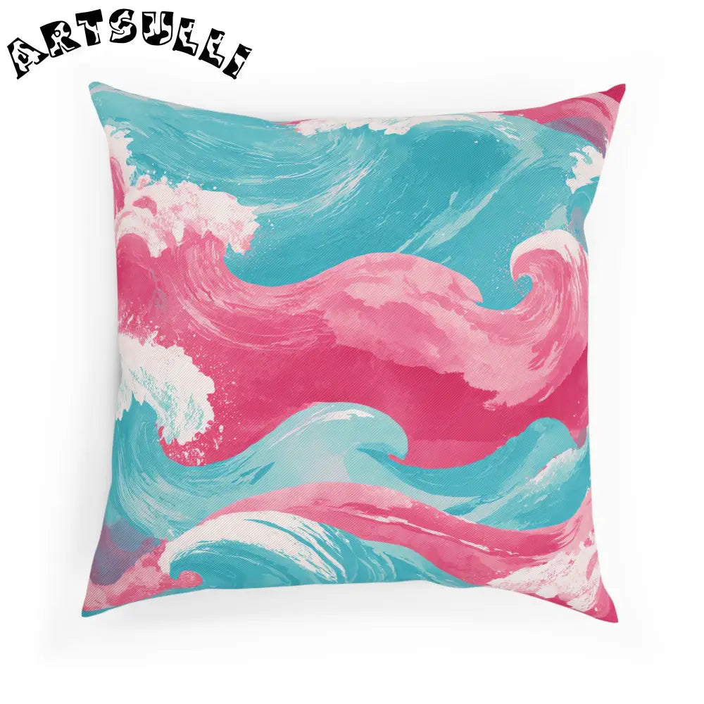 JAKKOUTTHEBXX The Great Pastelwave Pink and Blue Cushion
