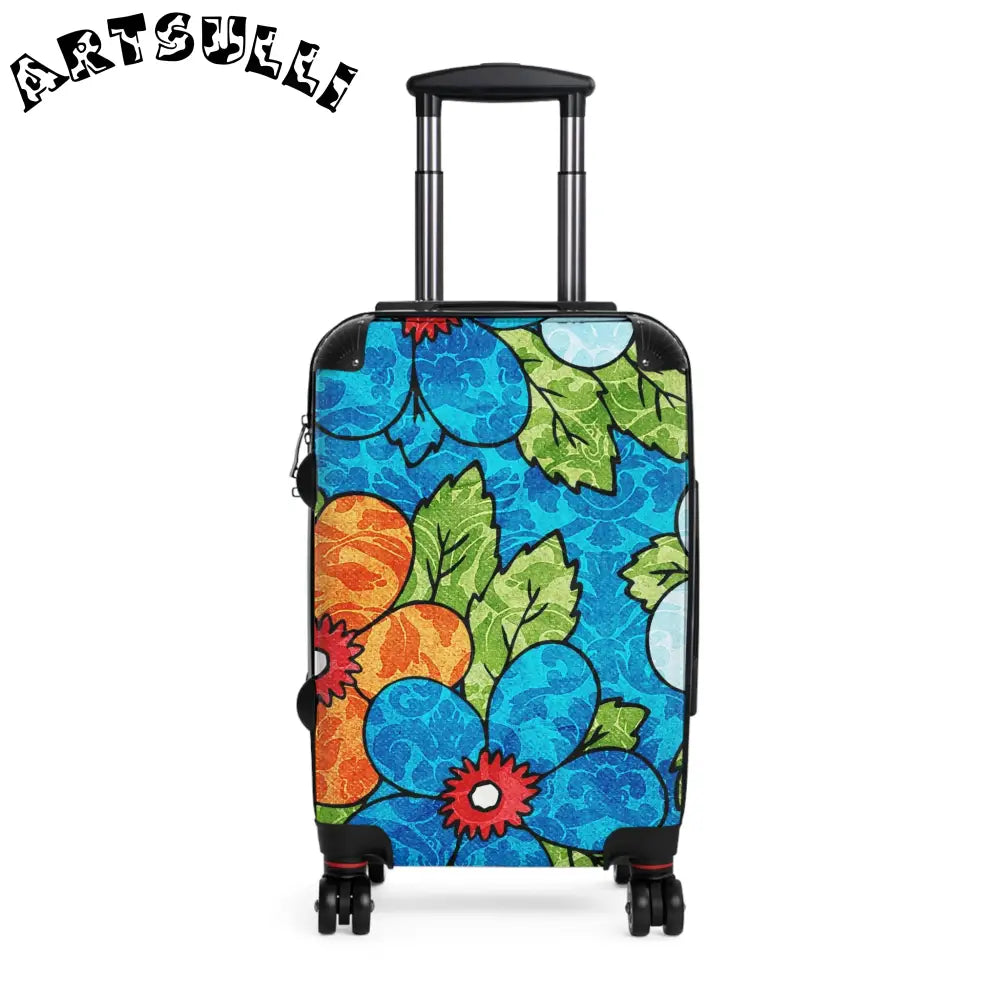 Blue Orange Groovy Suitcase, Artsulli - Art is Long, Life is Short, Bags, Size, Small, Color, Black, , , 10335402887899603999