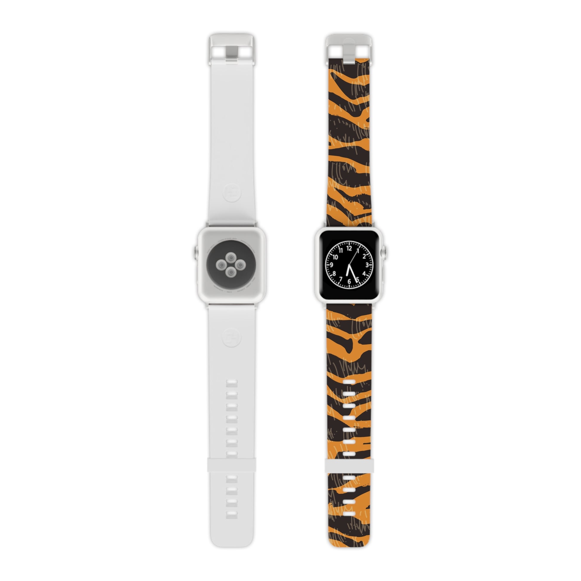 Tiger Scratches Orange & Black Watch Band for Apple Watch, Artsulli - Art is Long, Life is Short, Accessories, Size, 8'' × 0.75'' / 38 - 40 mm, Color, Silver, , , 13083043696160