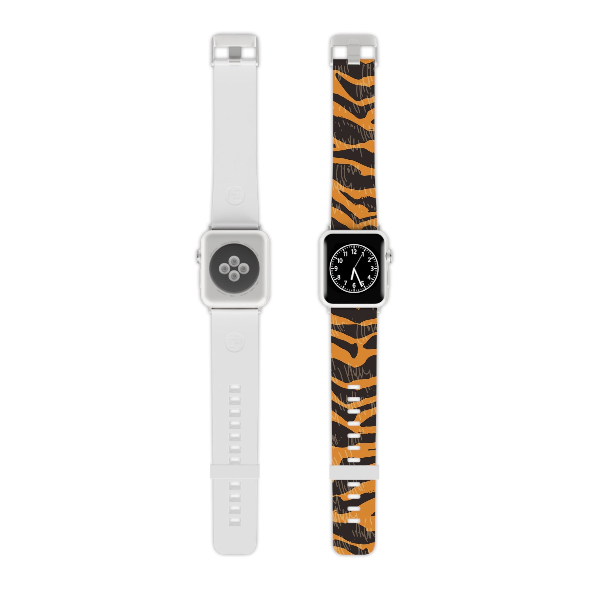 Tiger Scratches Orange & Black Watch Band for Apple Watch, Artsulli - Art is Long, Life is Short, Accessories, Size, 8'' × 0.75'' / 38 - 40 mm, Color, Silver, , , 13083043696160