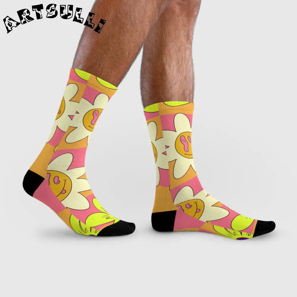 JAKKOUTTHEBXX Trippy Sour Face Rave Sublimation Crew Socks (EU)