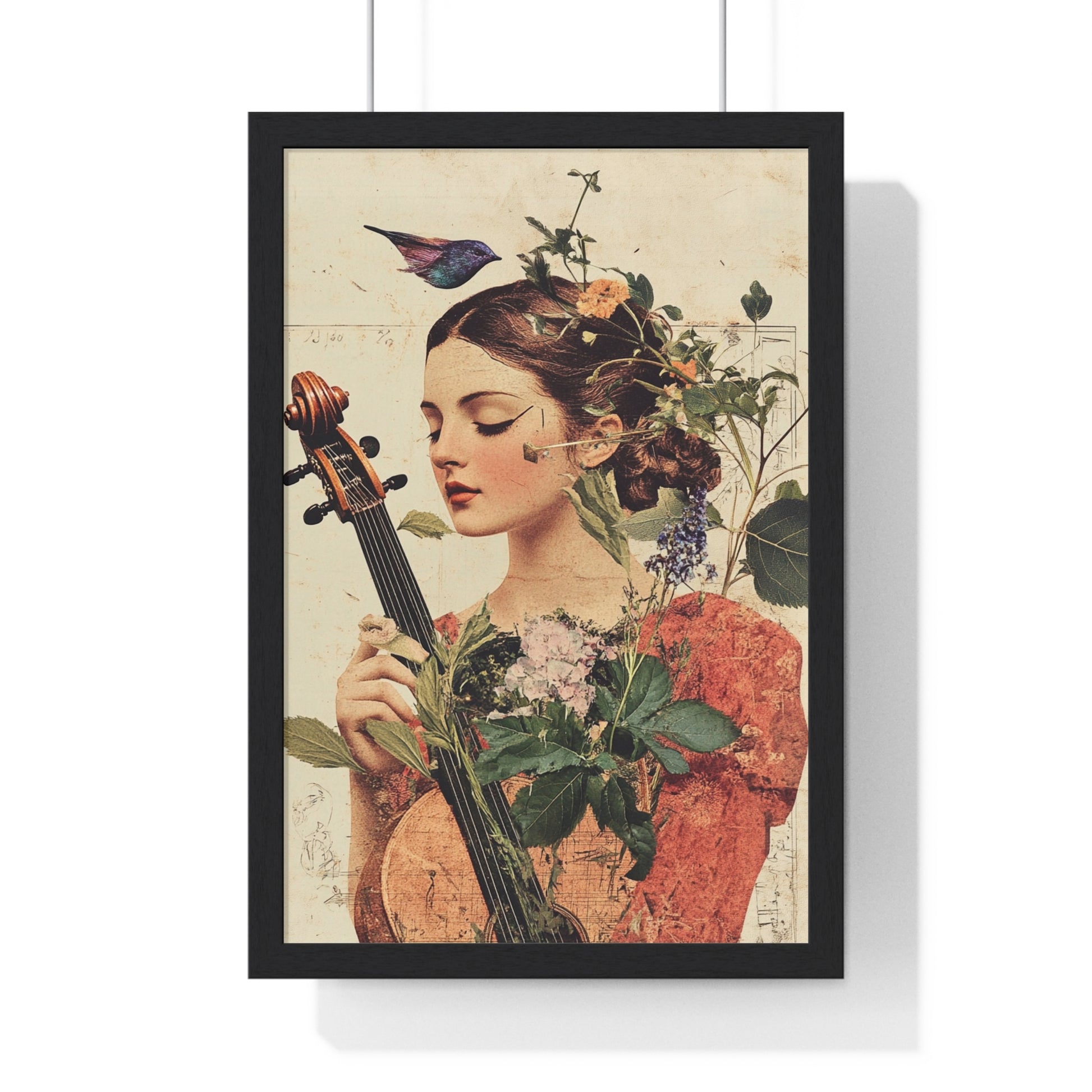 Woman With A Violin V Vertical Framed Poster, Artsulli - Art is Long, Life is Short, Poster, Size, 12″ x 18″, Color, Black, , , 12257594682086961270