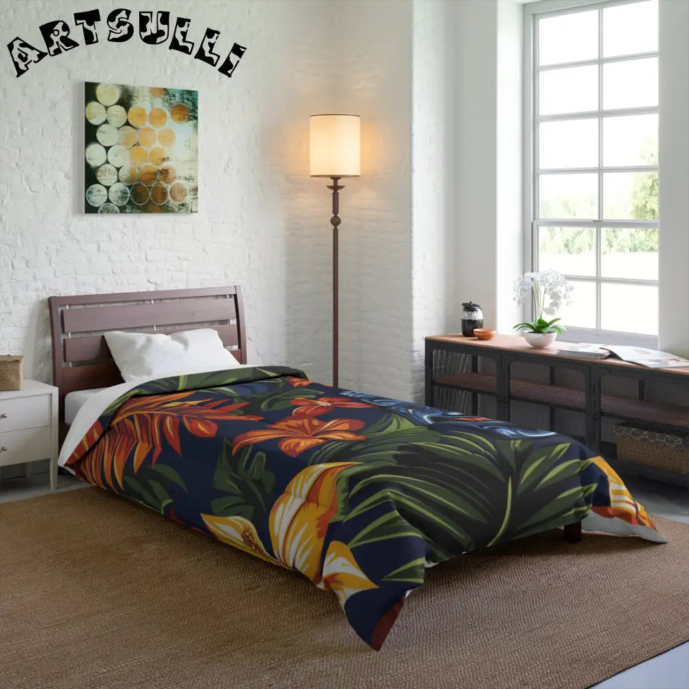 JAKKOUTTHEBXX Tropical Hibiscus and Tiki Comforter 2025