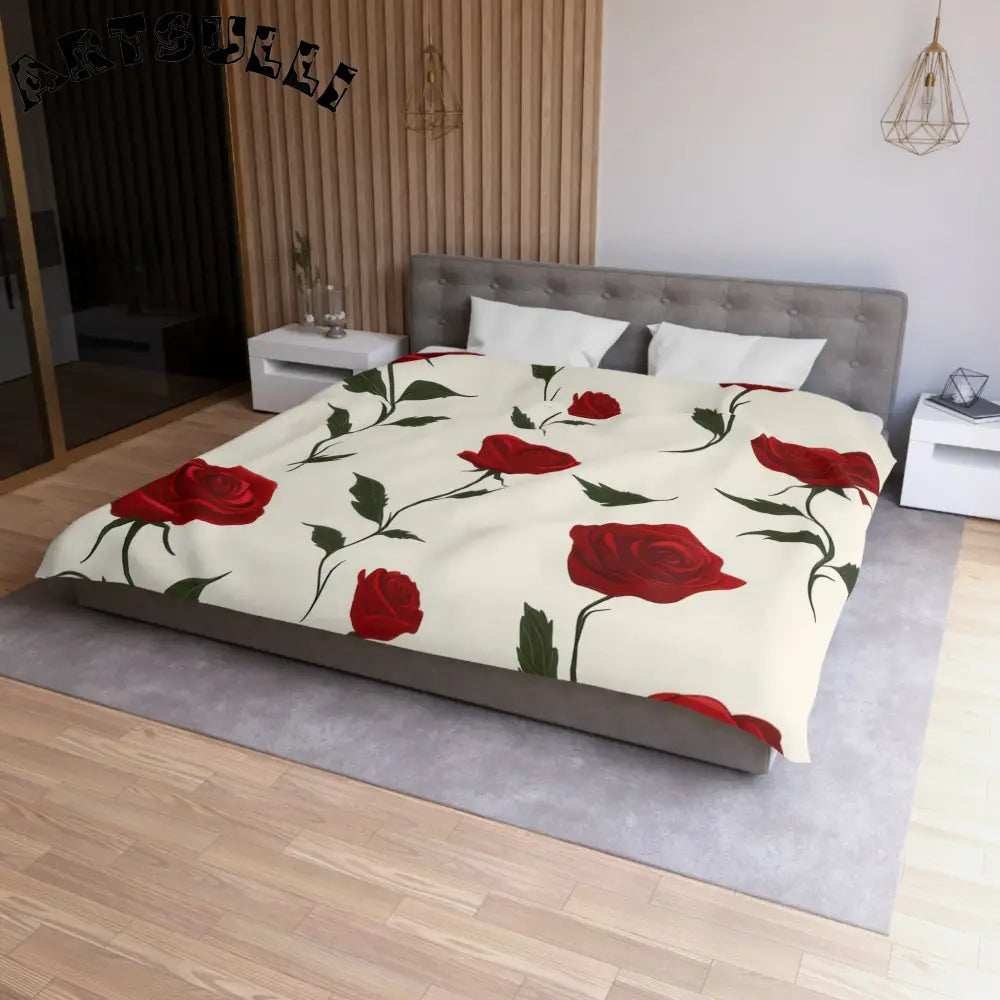 JAKKOUTTHEBXX Red Roses Microfiber Duvet Cover JAKKOUTTHEBXX