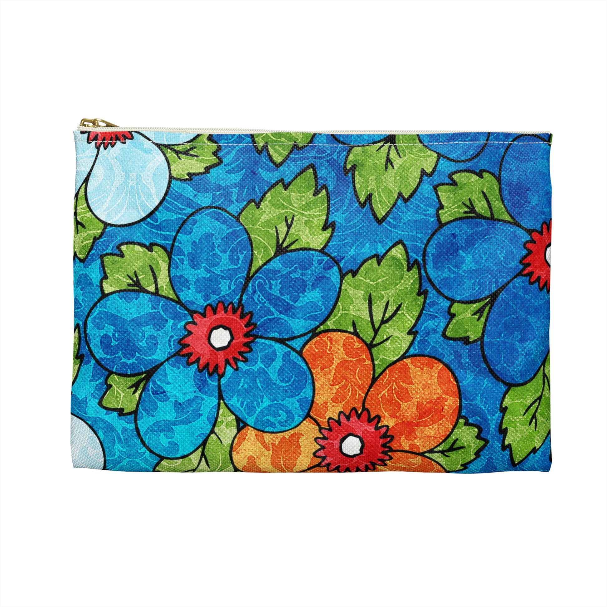 Blue Orange Groovy Accessory Pouch, Artsulli - Art is Long, Life is Short, Bags, , , , , , , 