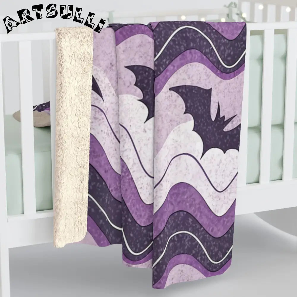 JAKKOUTTHEBXX Bat Wave Sherpa Fleece Blanket JAKKOUTTHEBXX Artsulli