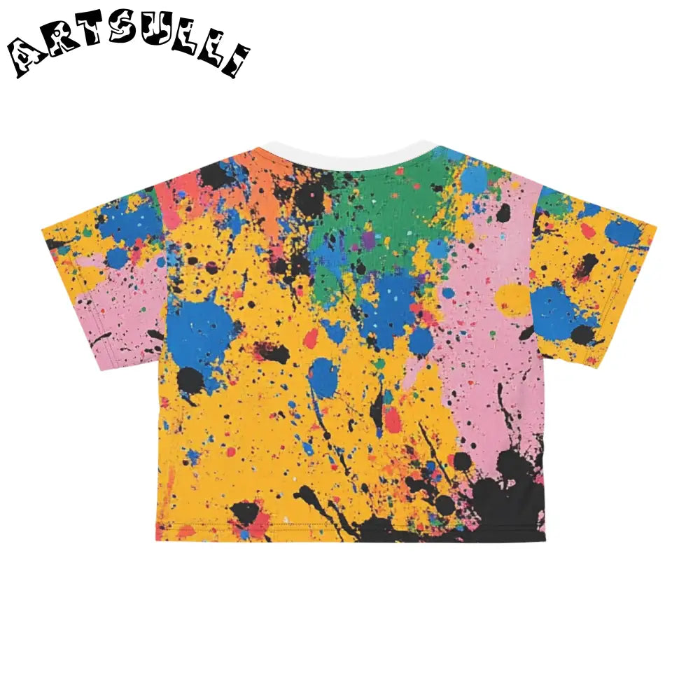 JAKKOUTTHEBXX The Colors Of Paint Splatter Crop Tee (AOP)