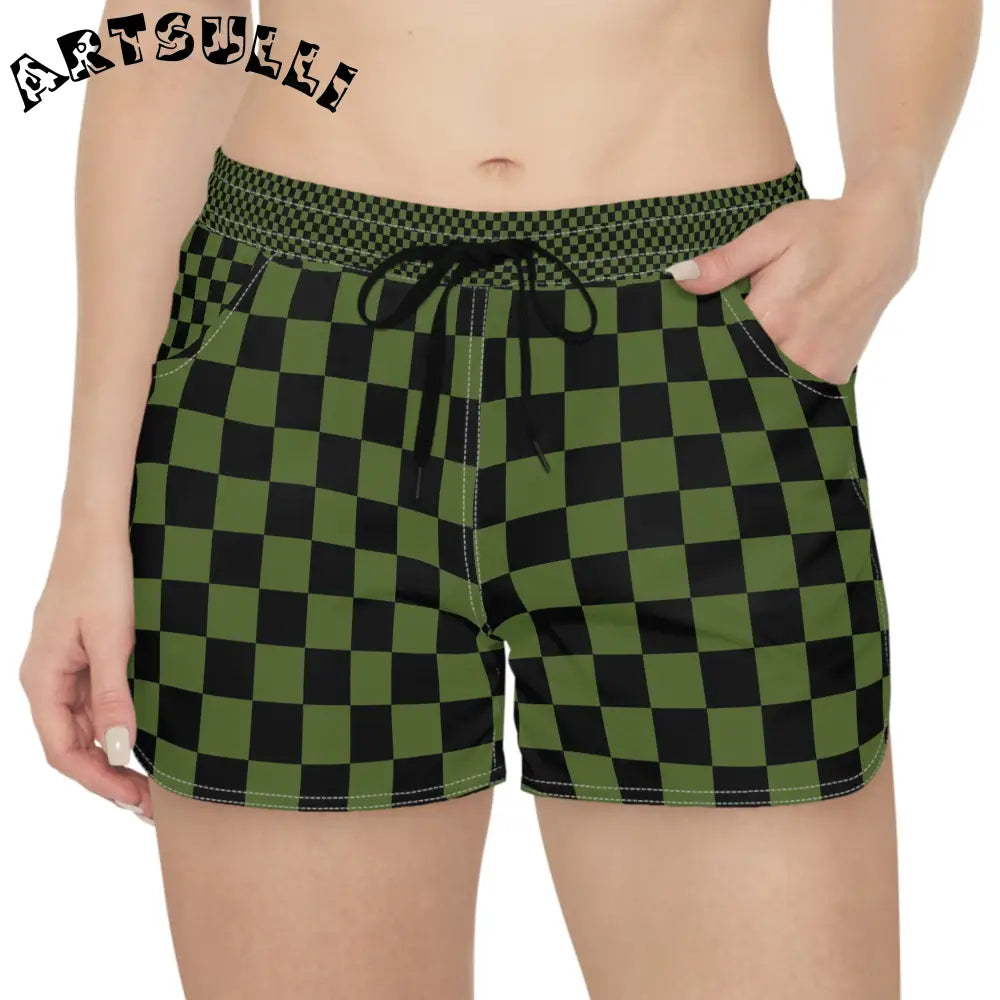 JAKKOUTTHEBXX Checkerboard Olive Green and Black Women’s Casual