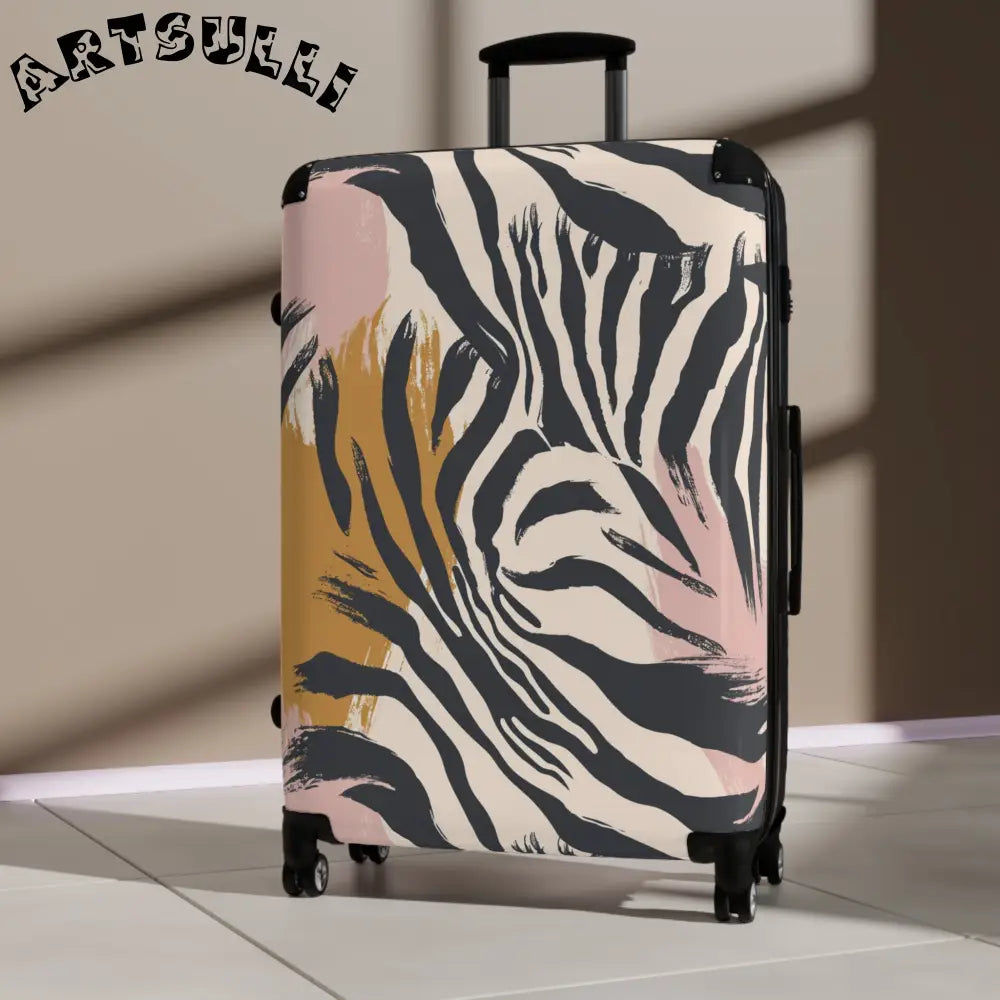 JAKKOUTTHEBXX Zebra Print Hard Shell Carry-On Luggage with Spinner
