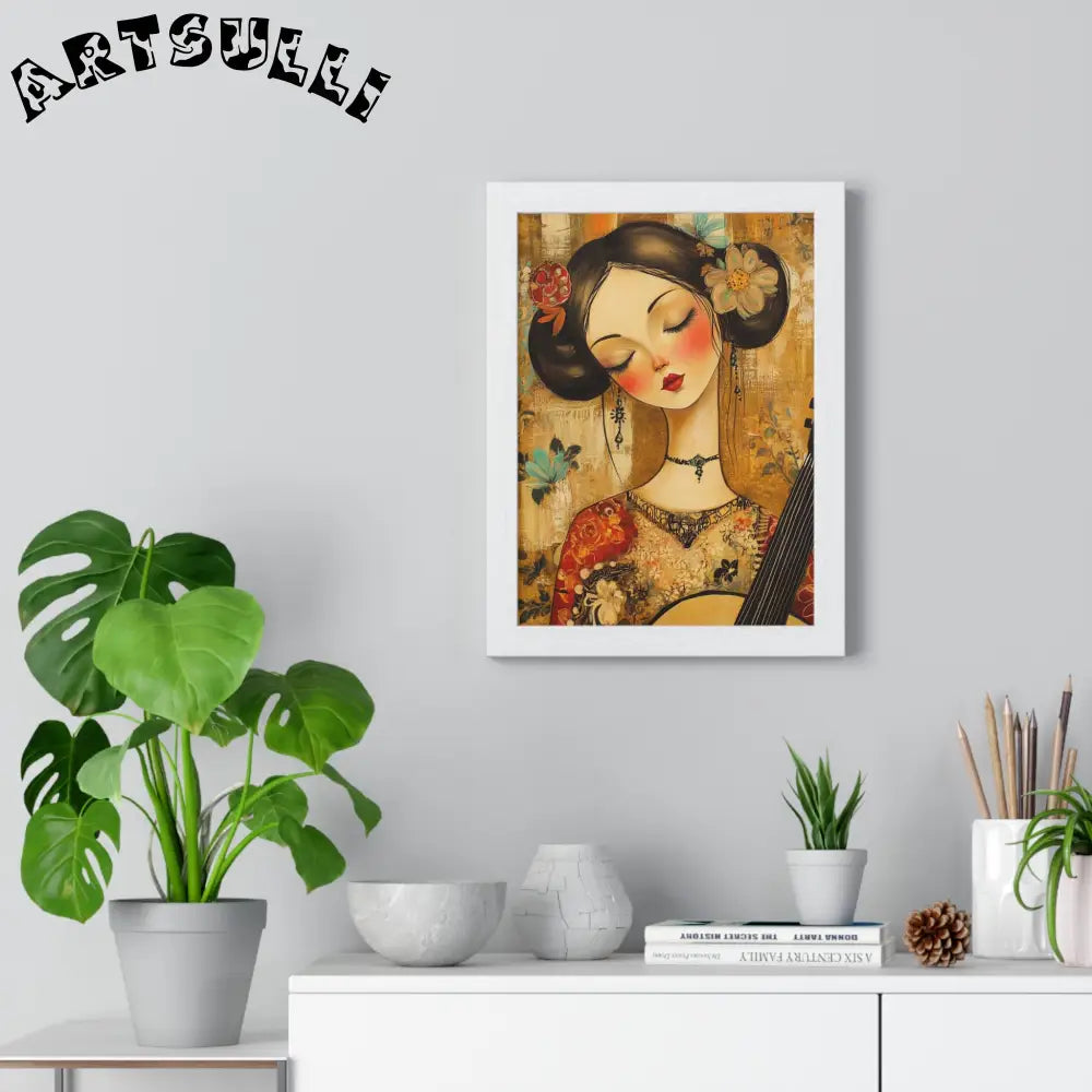 JAKKOUTTHEBXX Stylized Woman Musician Wood-Framed Poster 2025