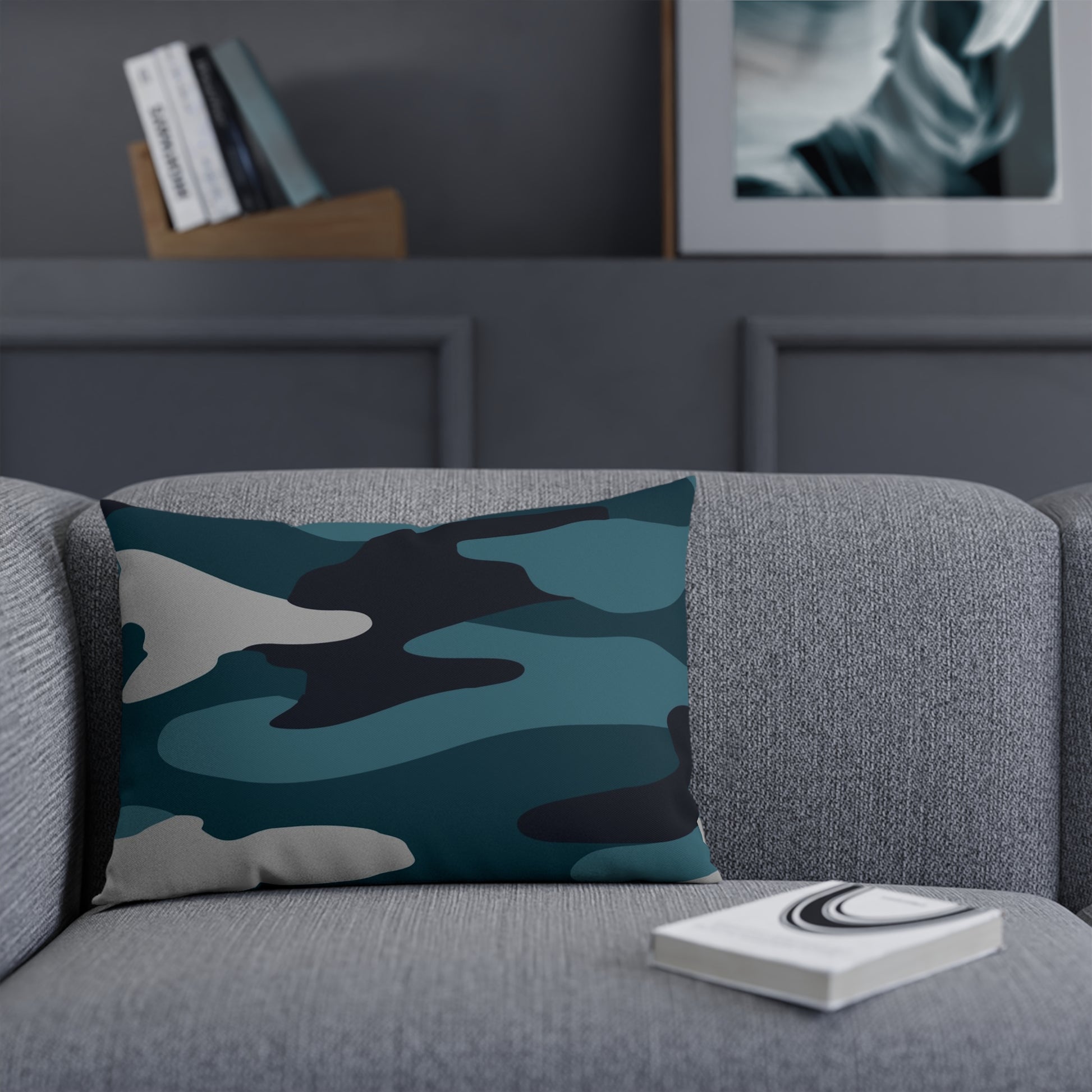 Blue Camouflage Cushion, Artsulli - Art is Long, Life is Short, Home Decor, , , , , , , 