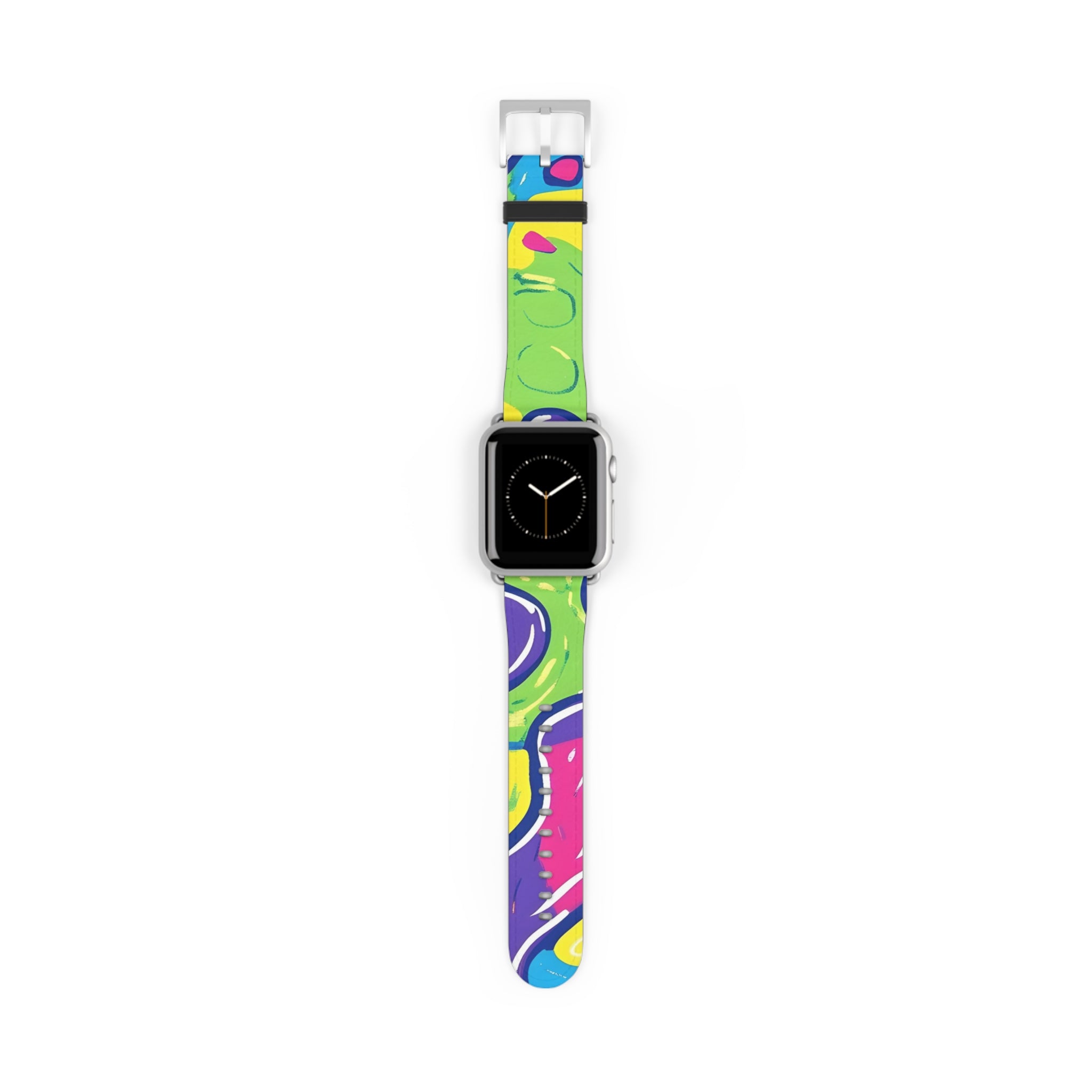 90s Trippy Slime Watch Band, Artsulli - Art is Long, Life is Short, Accessories, Size, 38 - 41 mm, Color, Silver Matte, , , 27710017207882914128
