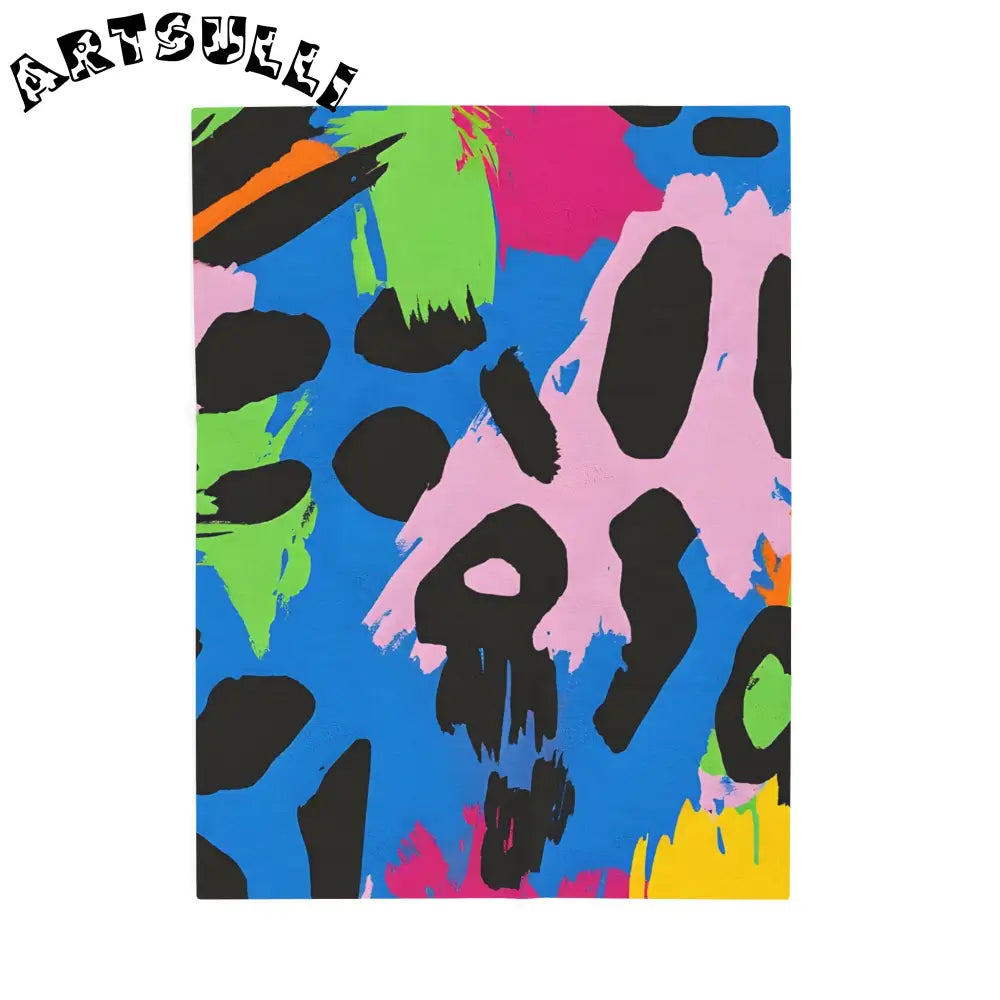 90s Neon Velveteen Plush Blanket, Artsulli - Art is Long, Life is Short, All Over Prints, Size, 30" × 40", , , , , 23451909490675388297