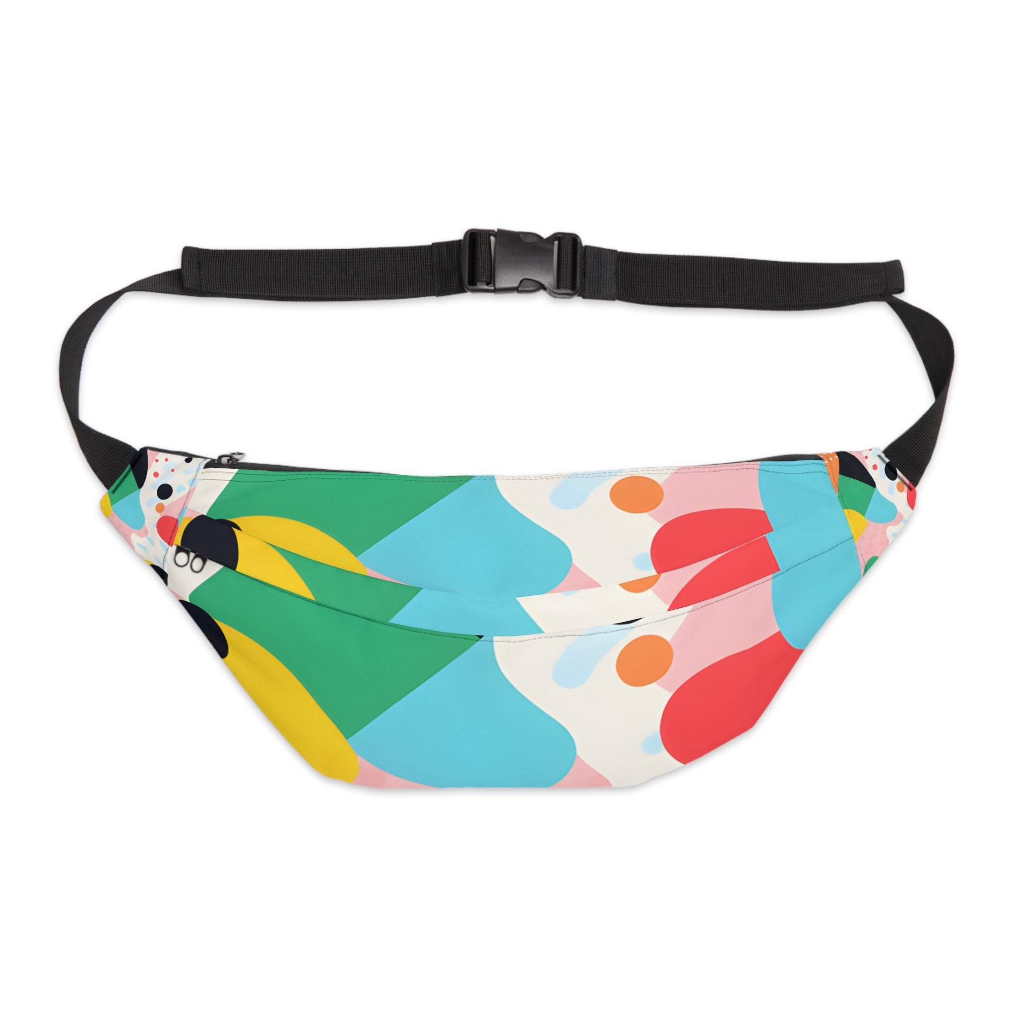 Colorful Abstract Shapes Surreal Large Fanny Pack, Artsulli - Art is Long, Life is Short, Bags, Size, 8" × 9" × 4'', , , , , 27717491483134