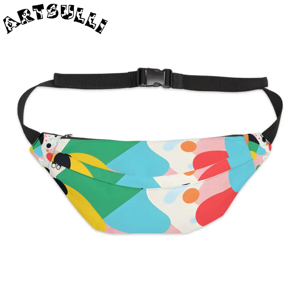 JAKKOUTTHEBXX Colorful Abstract Shapes Surreal Large Fanny Pack