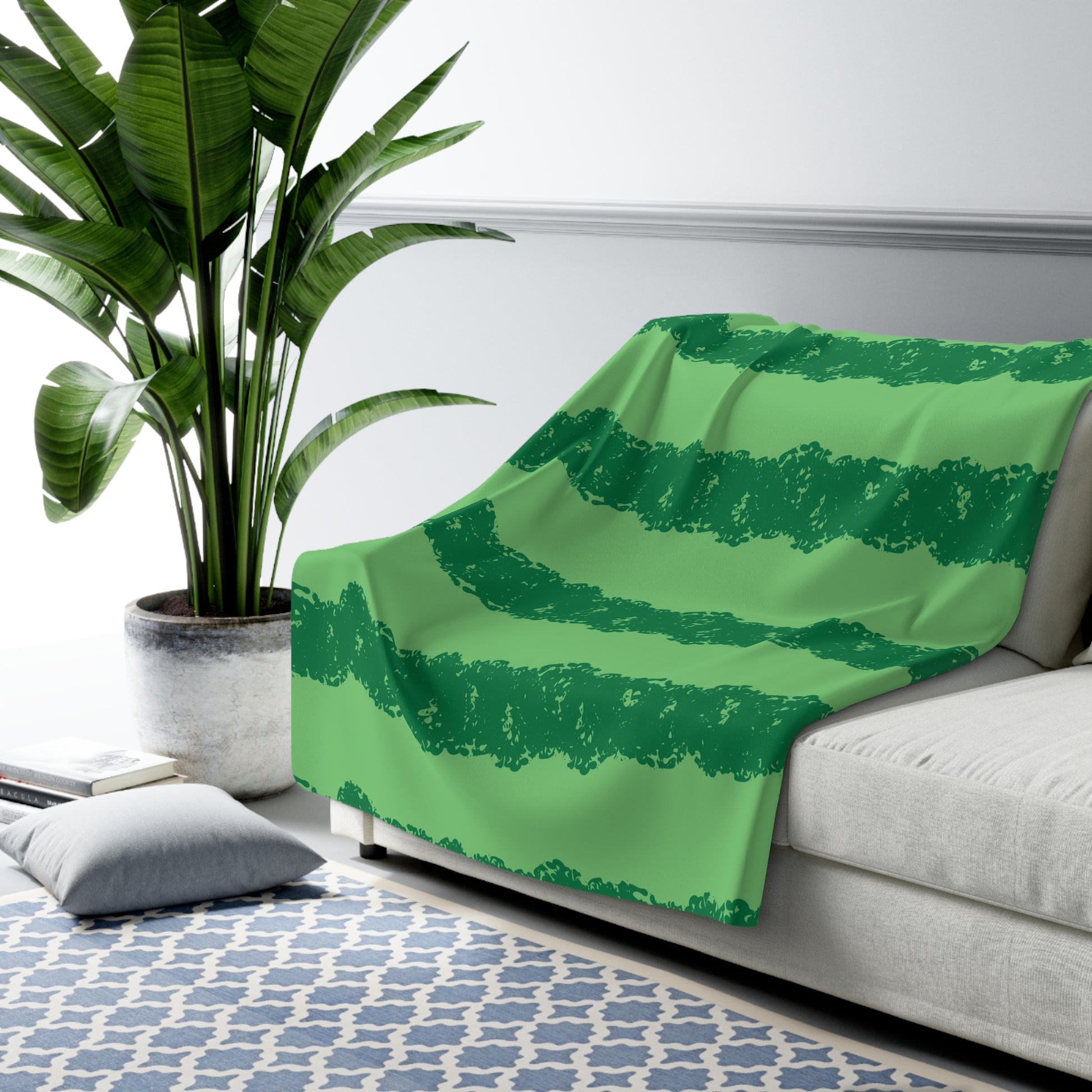 Watermelon Green Sherpa Fleece Blanket, Artsulli - Art is Long, Life is Short, Home Decor, , , , , , , 