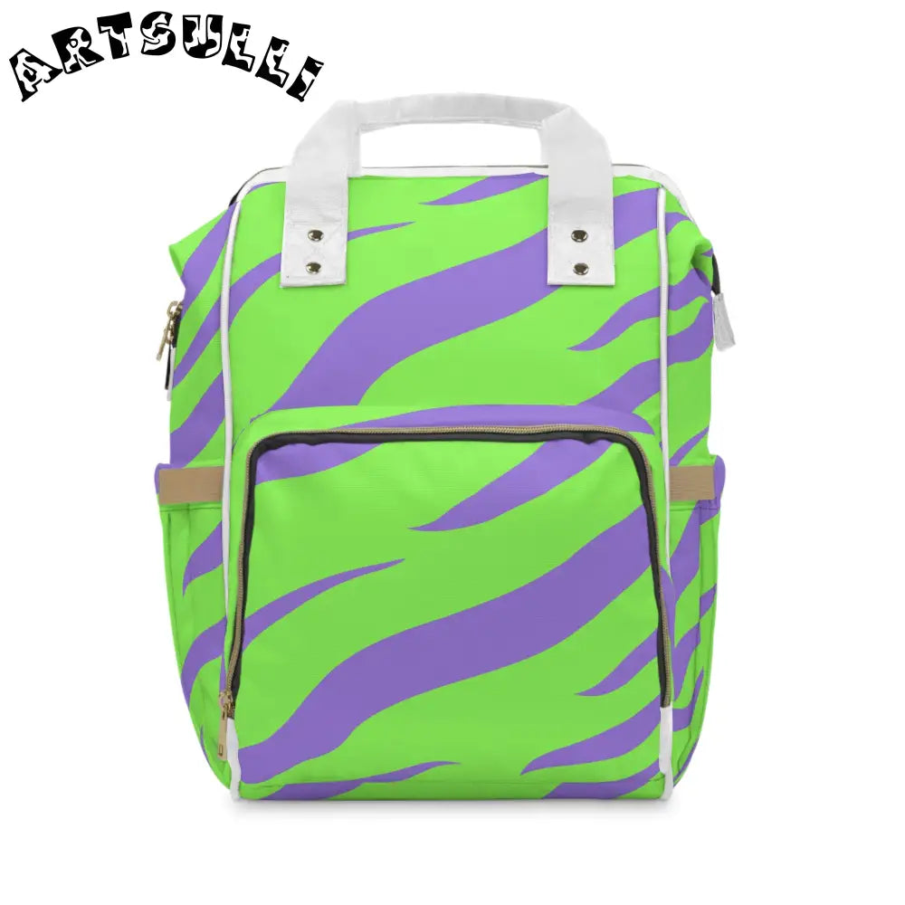 JAKKOUTTHEBXX Tyrannosaurus Print Green and Purple Multifunctional