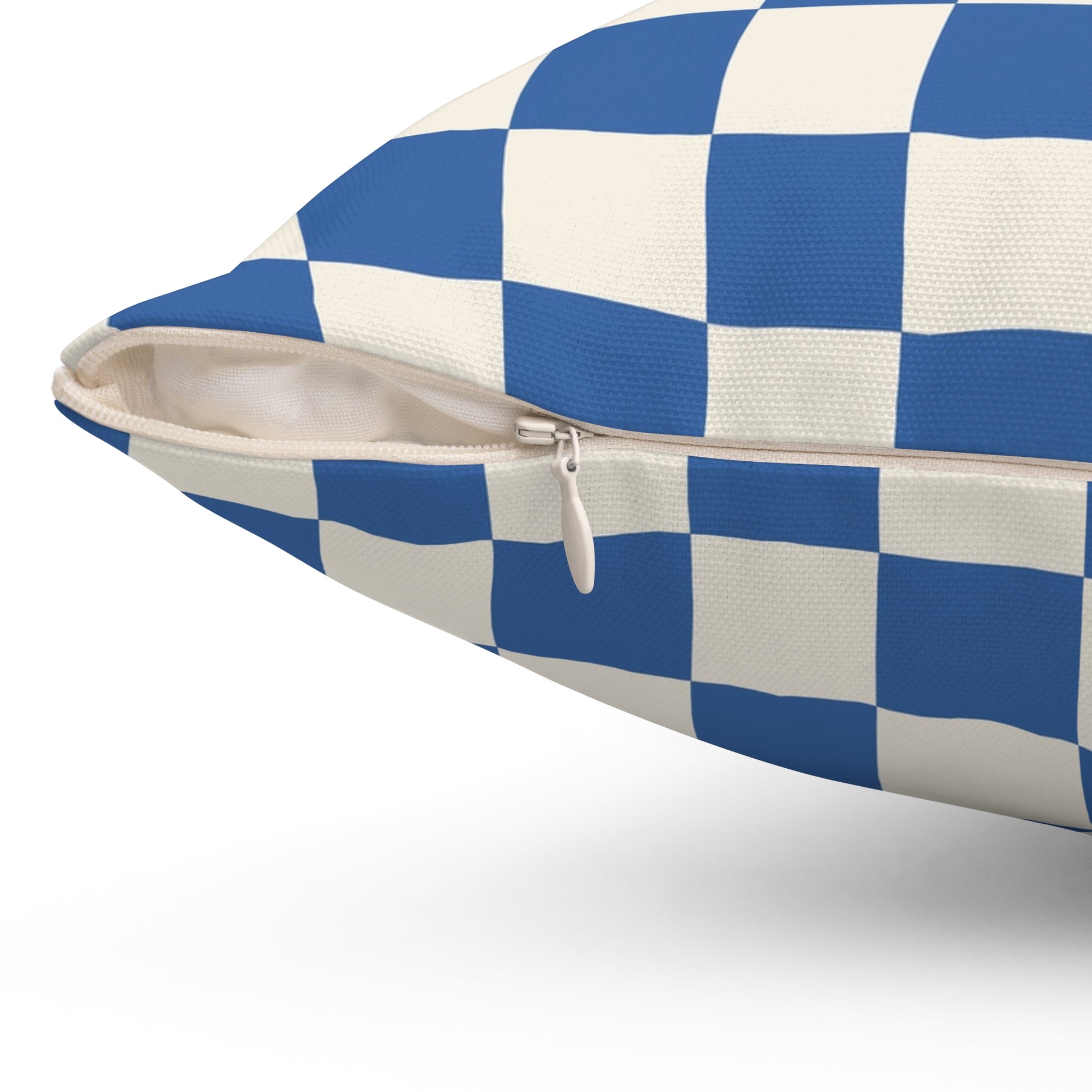 Checkerboard Blue Spun Polyester Square Pillow, Artsulli - Art is Long, Life is Short, Home Decor, , , , , , , 