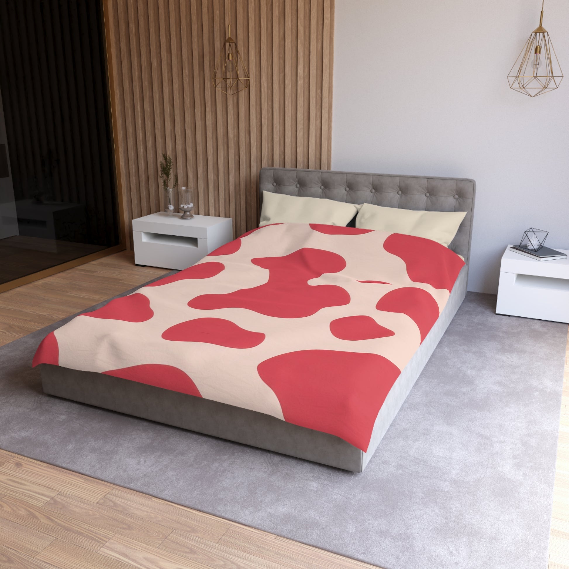 Red Jungle Cow Microfiber Duvet Cover, Artsulli - Art is Long, Life is Short, Home Decor, , , , , , , 