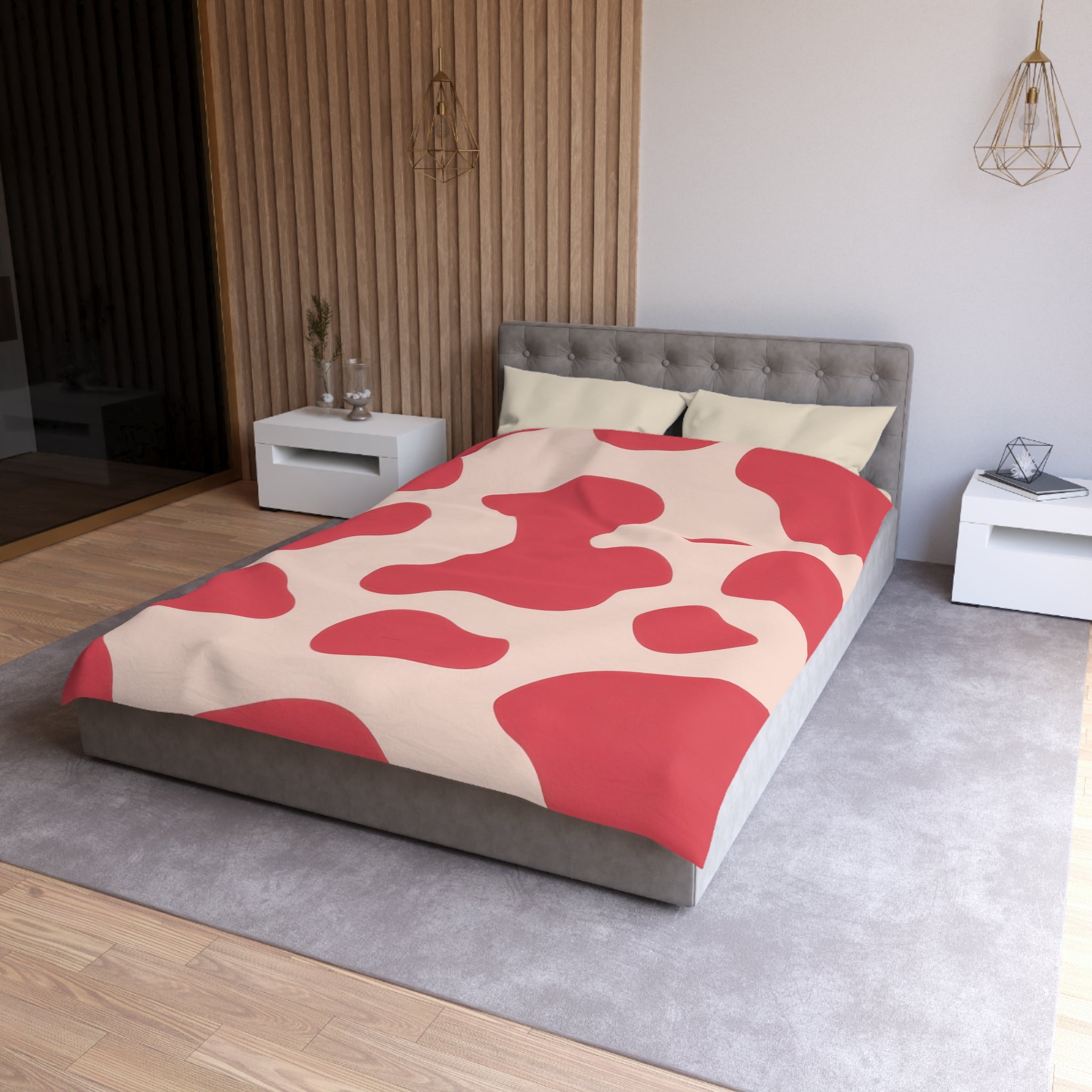 Red Jungle Cow Microfiber Duvet Cover, Artsulli - Art is Long, Life is Short, Home Decor, , , , , , , 