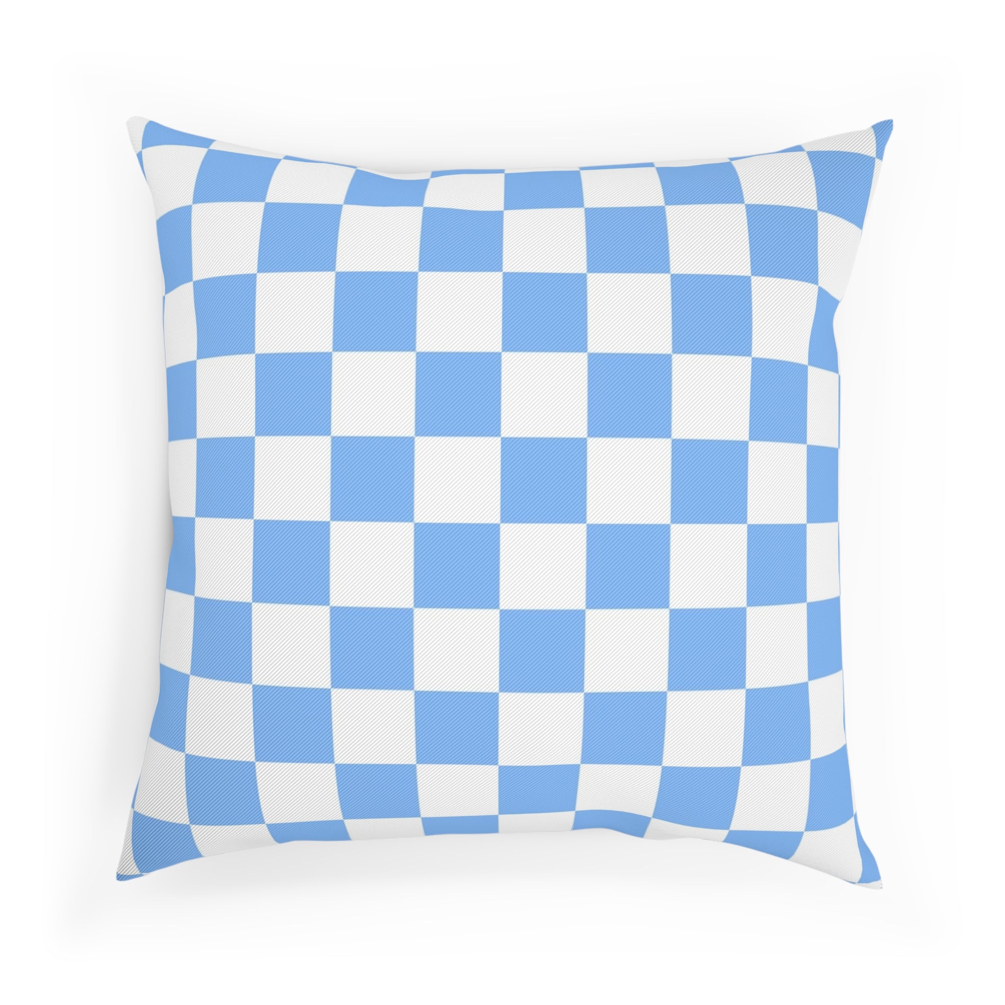 Checkerboard White and Light Blue Cushion, Artsulli - Art is Long, Life is Short, Home Decor, , , , , , , 