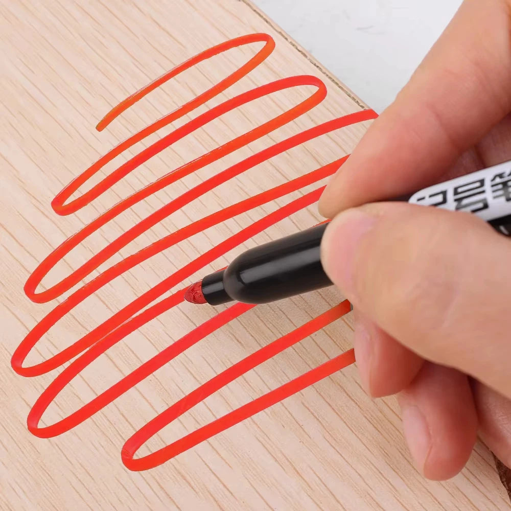 6 PCS Permanent Marker Pen Manga Drawing Markers Black Blue Red Waterproof Ink Sketch Pens Stationery Art School Supplies