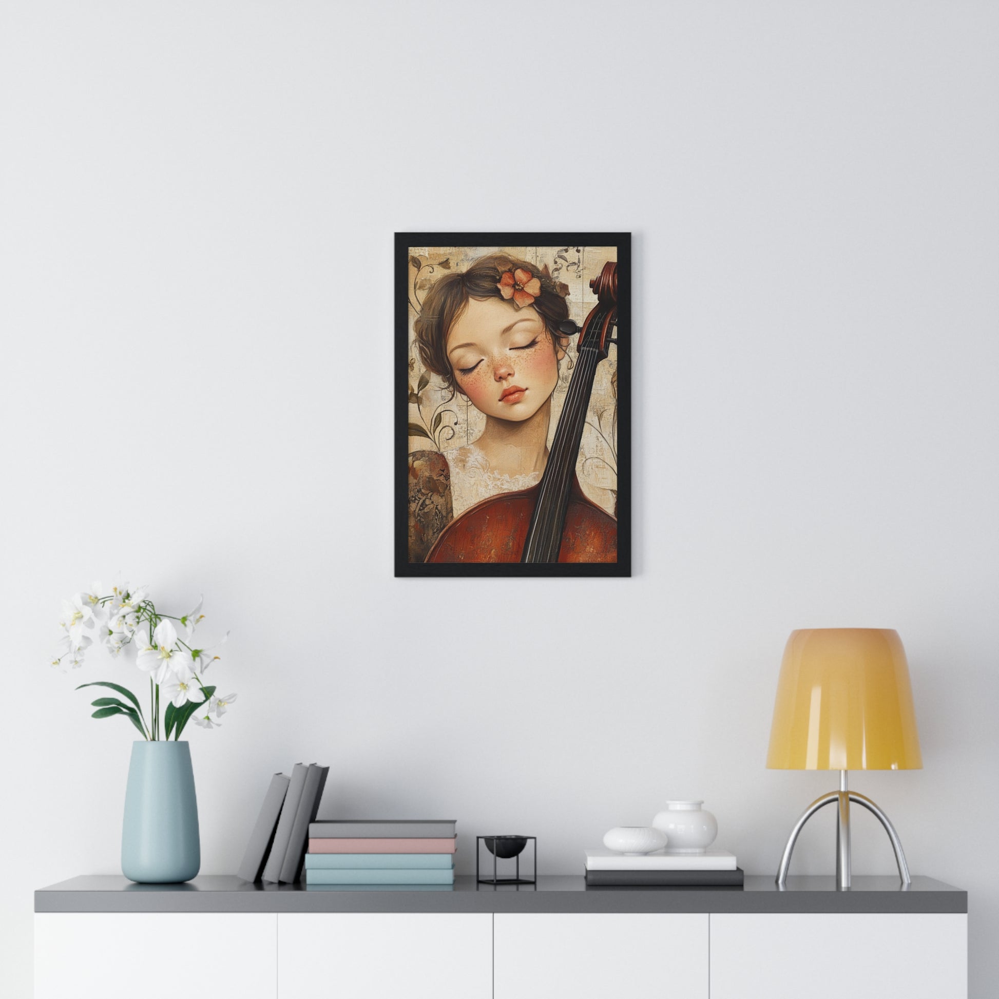 Girl With A Violin II Vertical Framed Poster, Artsulli - Art is Long, Life is Short, Poster, , , , , , , 