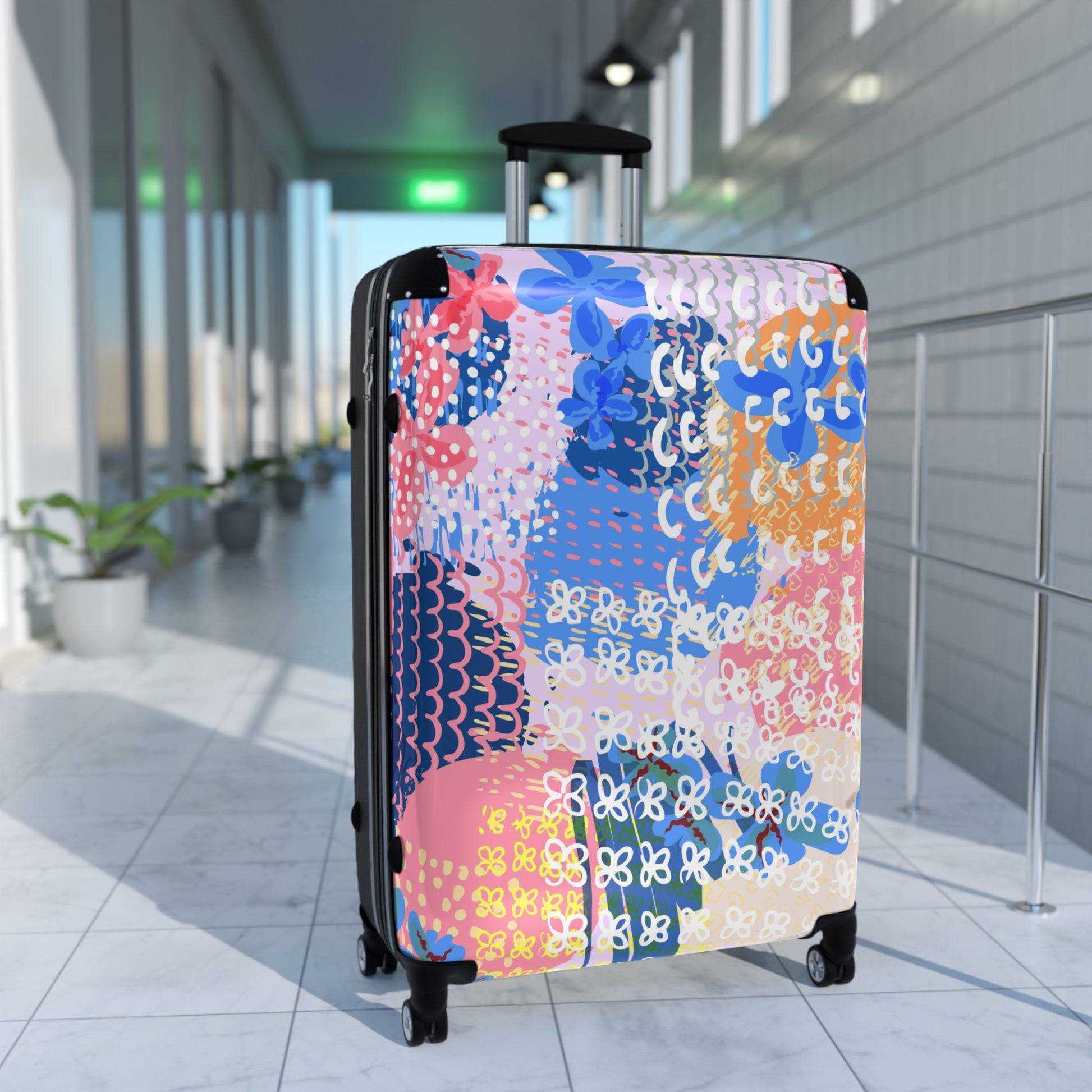 Flowers x Doodles x Hearts II Multi-Color Suitcase, Artsulli - Art is Long, Life is Short, Bags, , , , , , , 