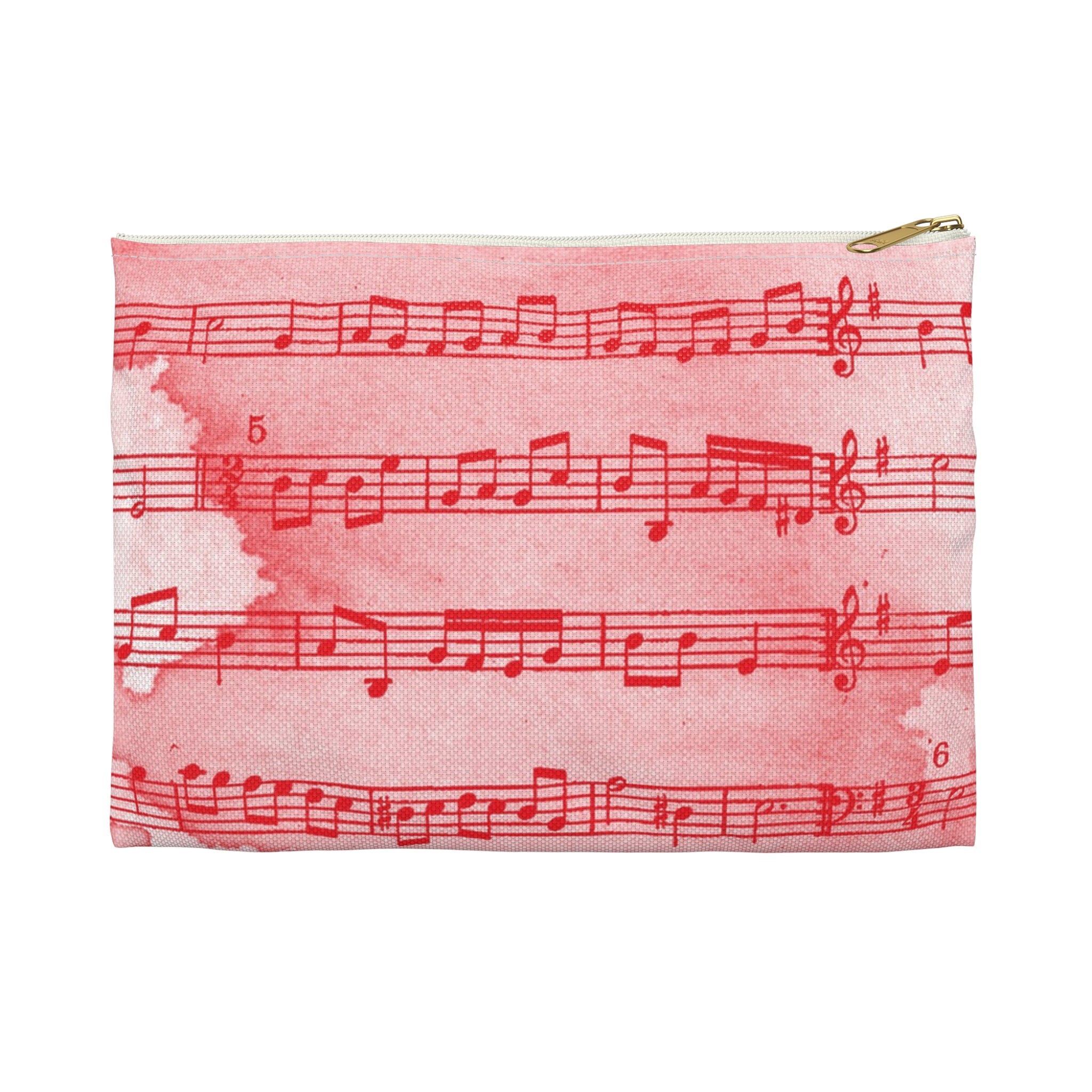 Drip Spill Type Beat Sheet Music Red Accessory Pouch, Artsulli - Art is Long, Life is Short, Bags, Size, Small, Color, White zipper, , , 14221106163035123032