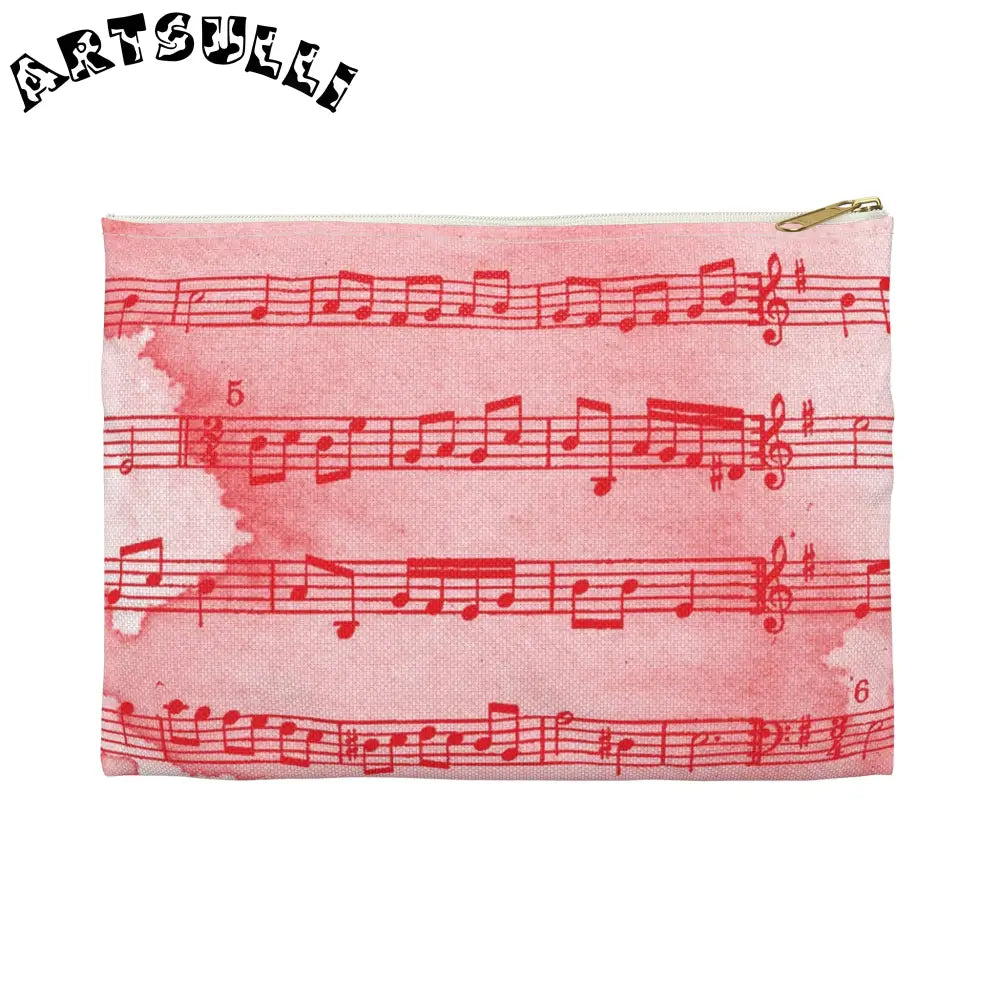 JAKKOUTTHEBXX Red Musical Note Zippered Pouch 2025