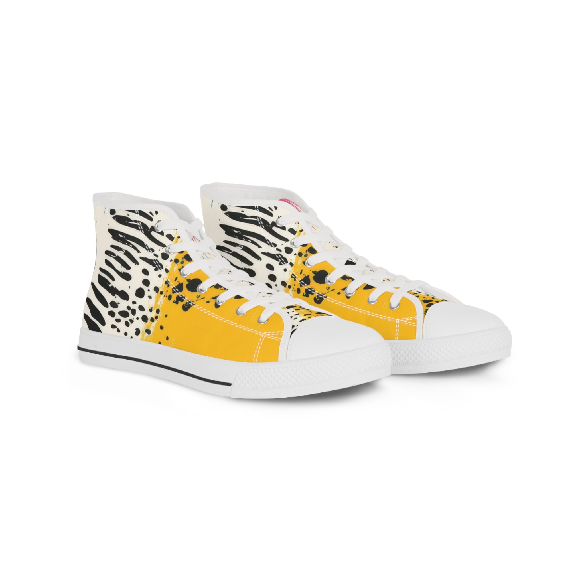 Rae Zebra Rhapsody Men's High Top Sneakers, Artsulli - Art is Long, Life is Short, Shoes, Size, US 5, Color, White sole, , , 99618367212864