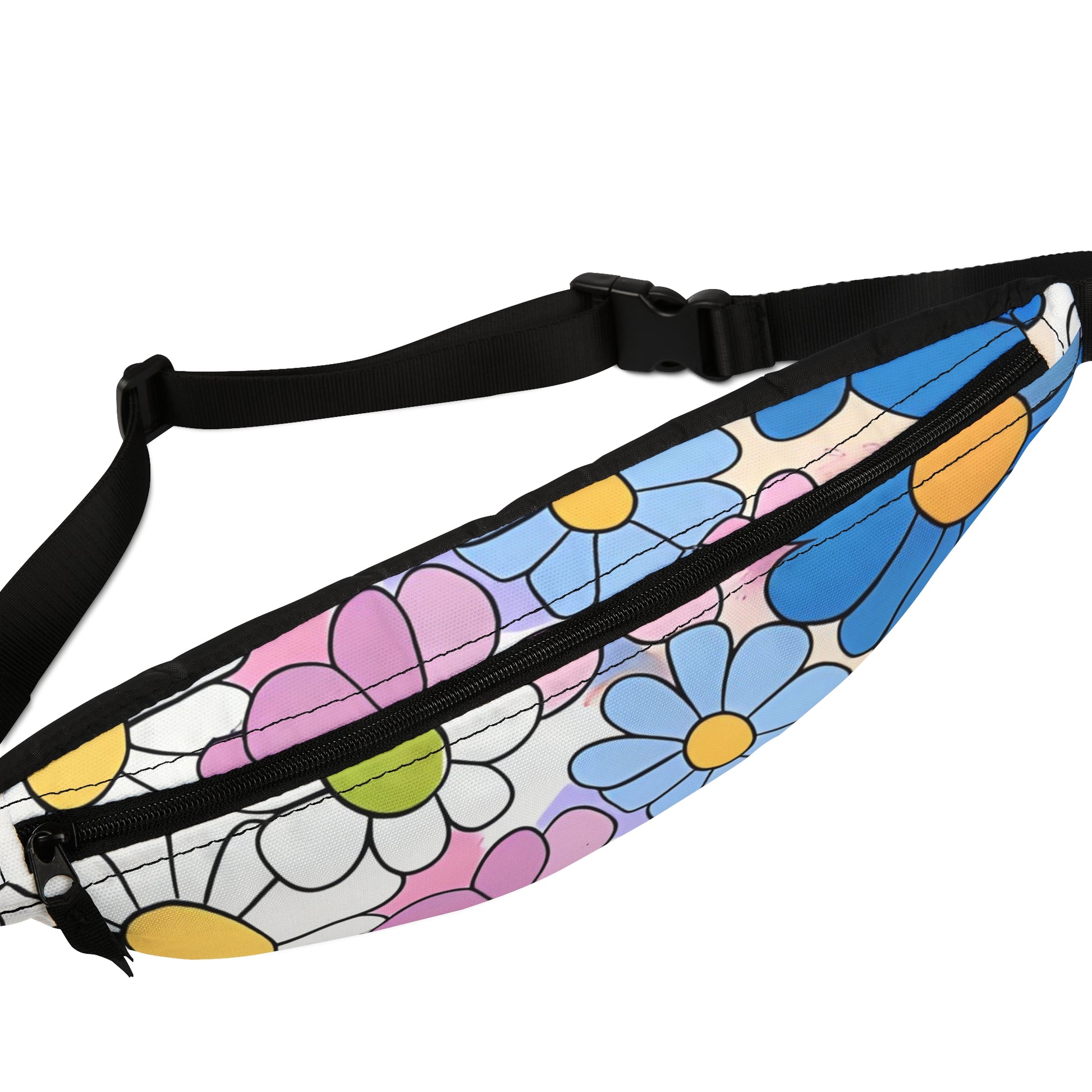 Flower Hour Purple and Blue Fanny Pack, Artsulli - Art is Long, Life is Short, Bags, , , , , , , 