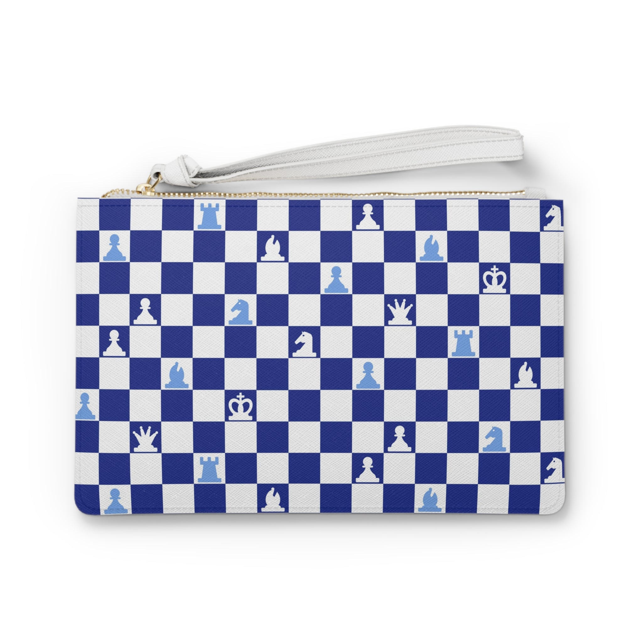 Chessboard Navy Blue Clutch Bag, Artsulli - Art is Long, Life is Short, Bags, Size, One size, , , , , 19113279607867498403