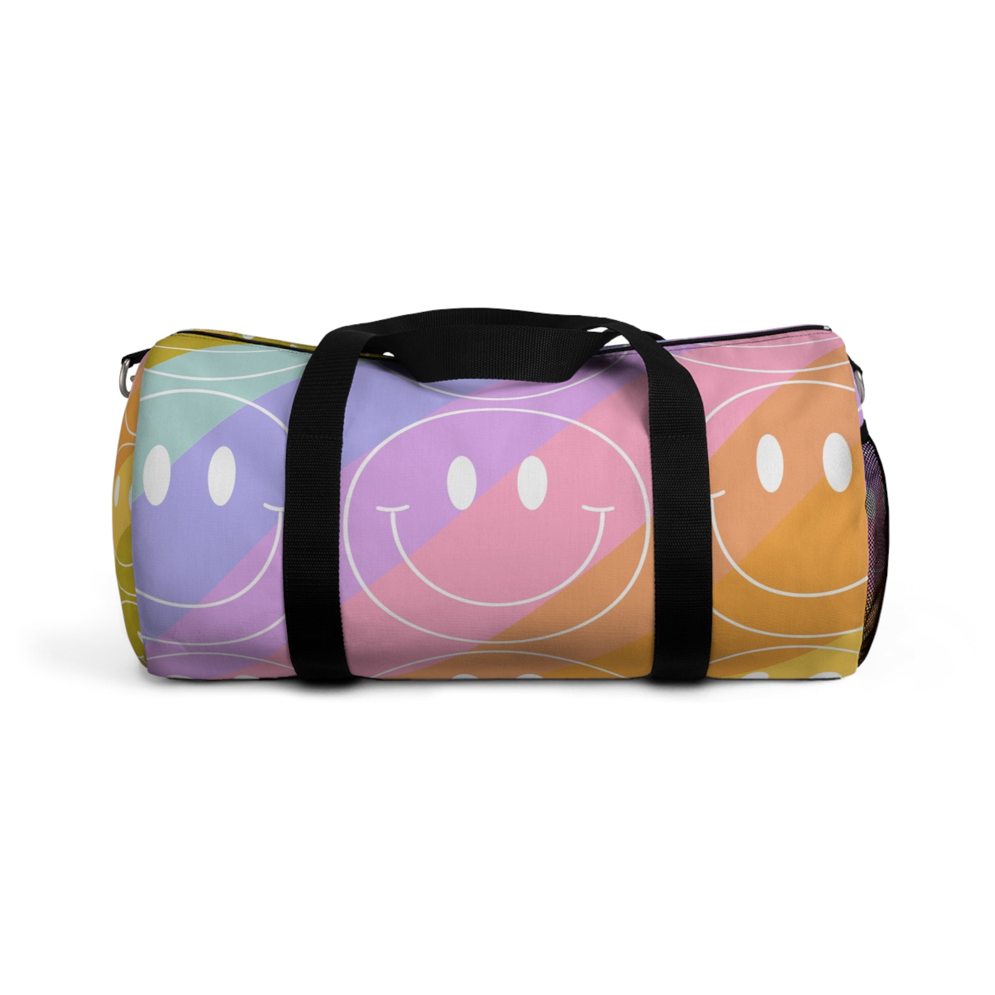 Smiley Face x Rainbow Stripes Multi-Color Duffel Bag, Artsulli - Art is Long, Life is Short, Bags, Size, Small, , , , , 41006149580219