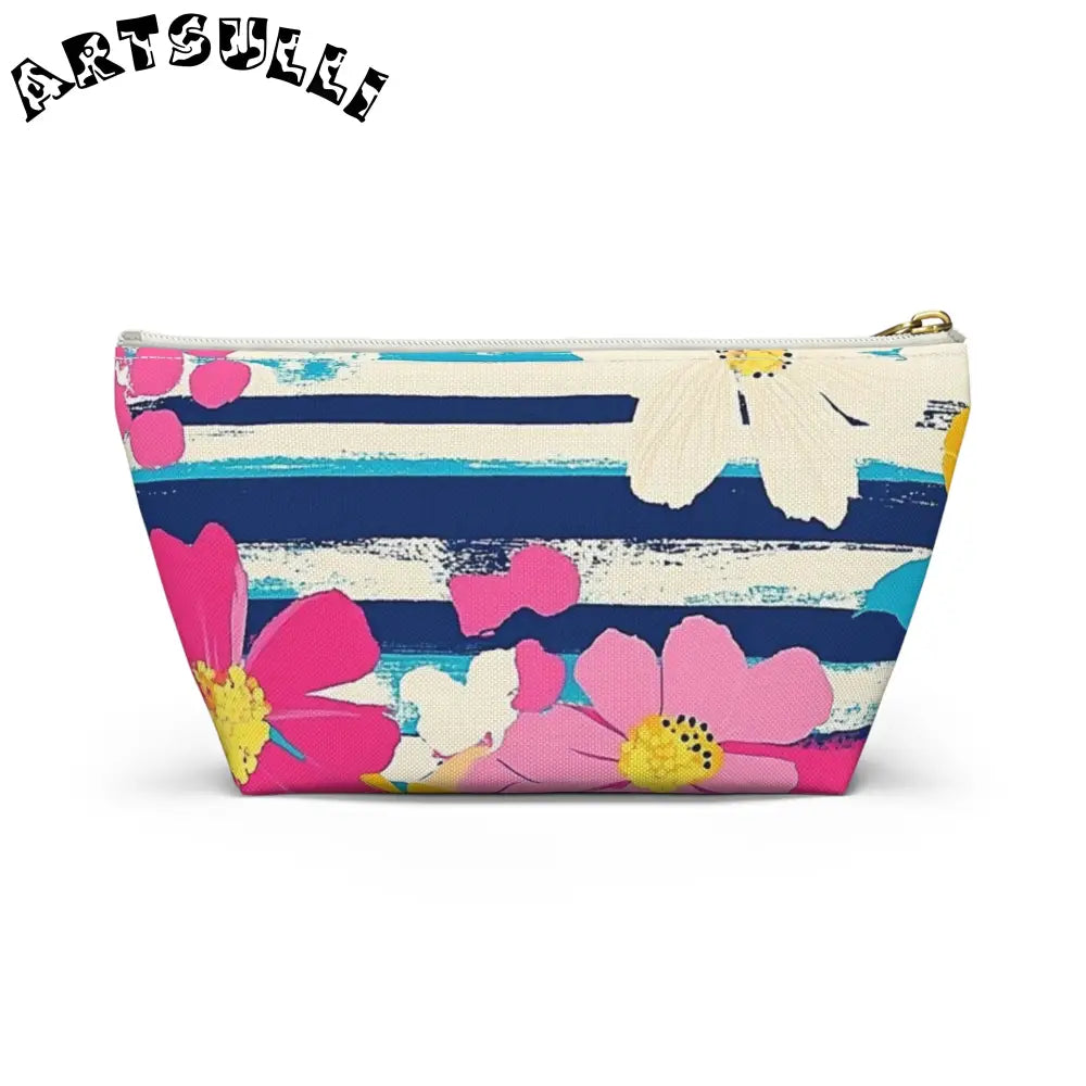 JAKKOUTTHEBXX Dayglo Floral Stripes II Multi-Color Accessory Pouch w