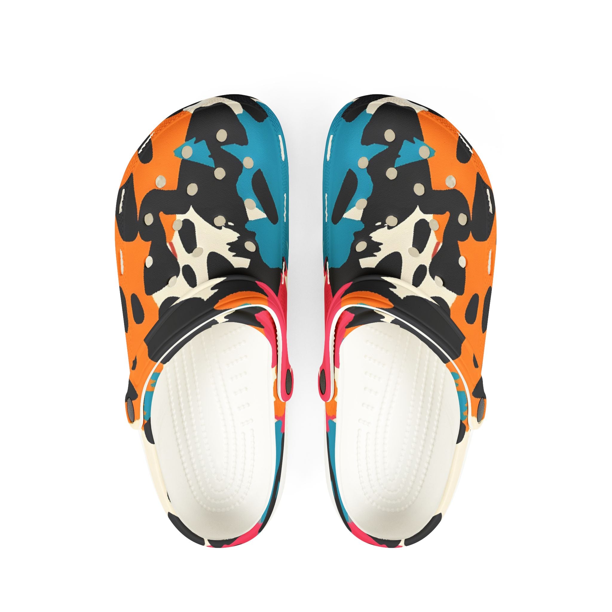 Wild Brush Strokes x Animal Print Multi-Color EVA Foam Rubber Shoes (AOP), Artsulli - Art is Long, Life is Short, Shoes, Size, US 6 (Women's), Color, White, , , 19614744262214564517