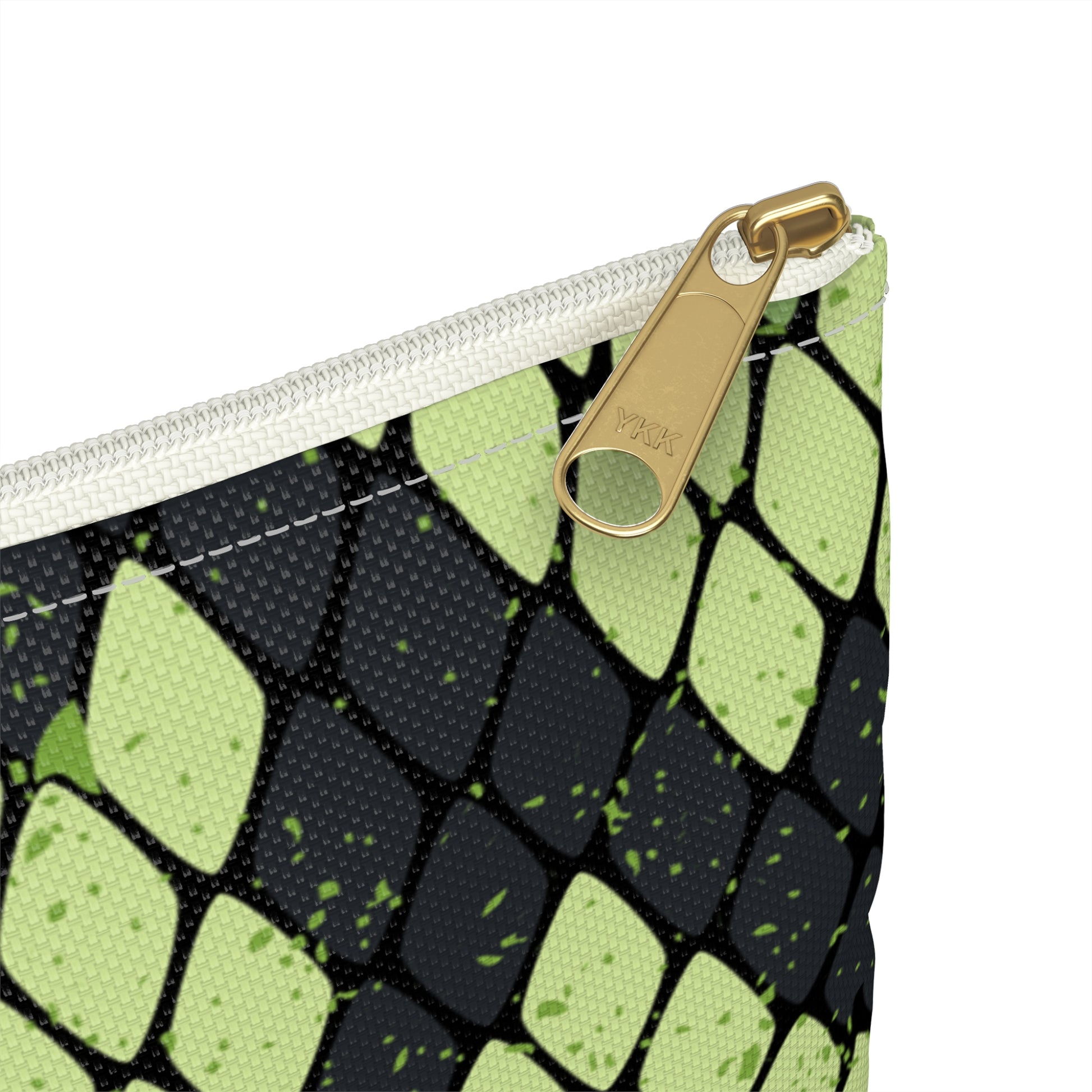 Snake Skin Green and Black Accessory Pouch, Artsulli - Art is Long, Life is Short, Bags, , , , , , , 