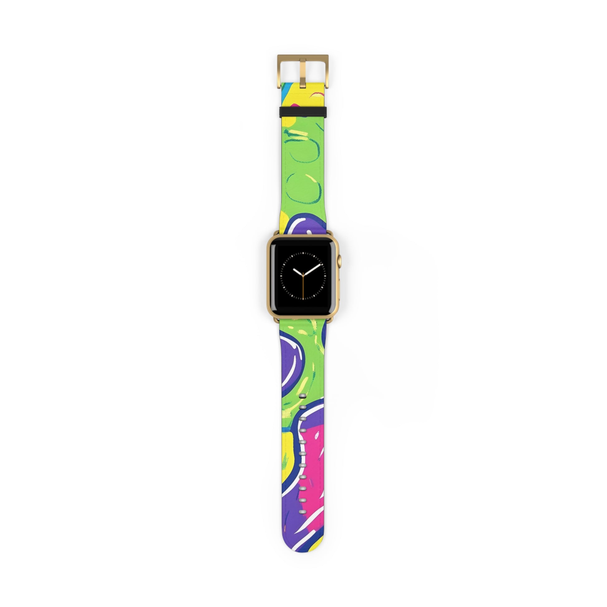 90s Trippy Slime Watch Band, Artsulli - Art is Long, Life is Short, Accessories, Size, 42 - 45 mm, Color, Gold Matte, , , 29894211808213296458