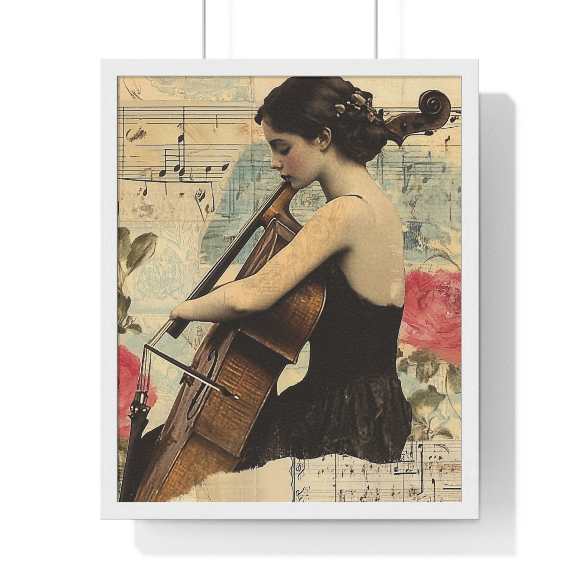 Vaporwave Type Beat Girl Vertical Framed Poster, Artsulli - Art is Long, Life is Short, Poster, Size, 16" x 20", Color, White, , , 30619394259145732871